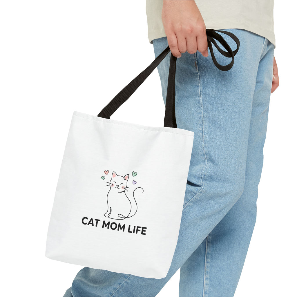 Cat Mom Life Tote Bag — Cute Cat Lover Canvas Tote