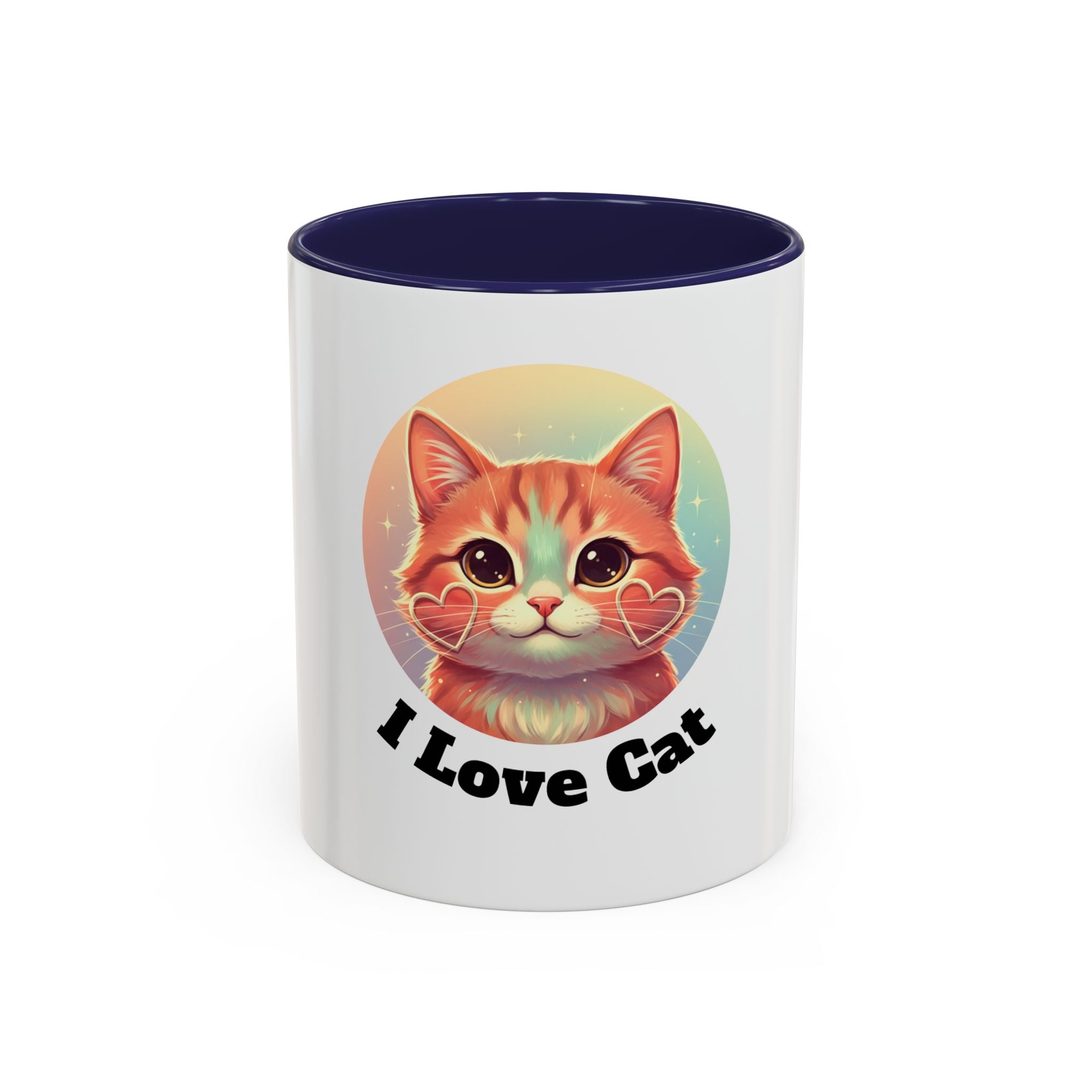 Cute Ginger Cat Accent Coffee Mug — Adorable Heart Cheeks Cat Mug (11/15oz)