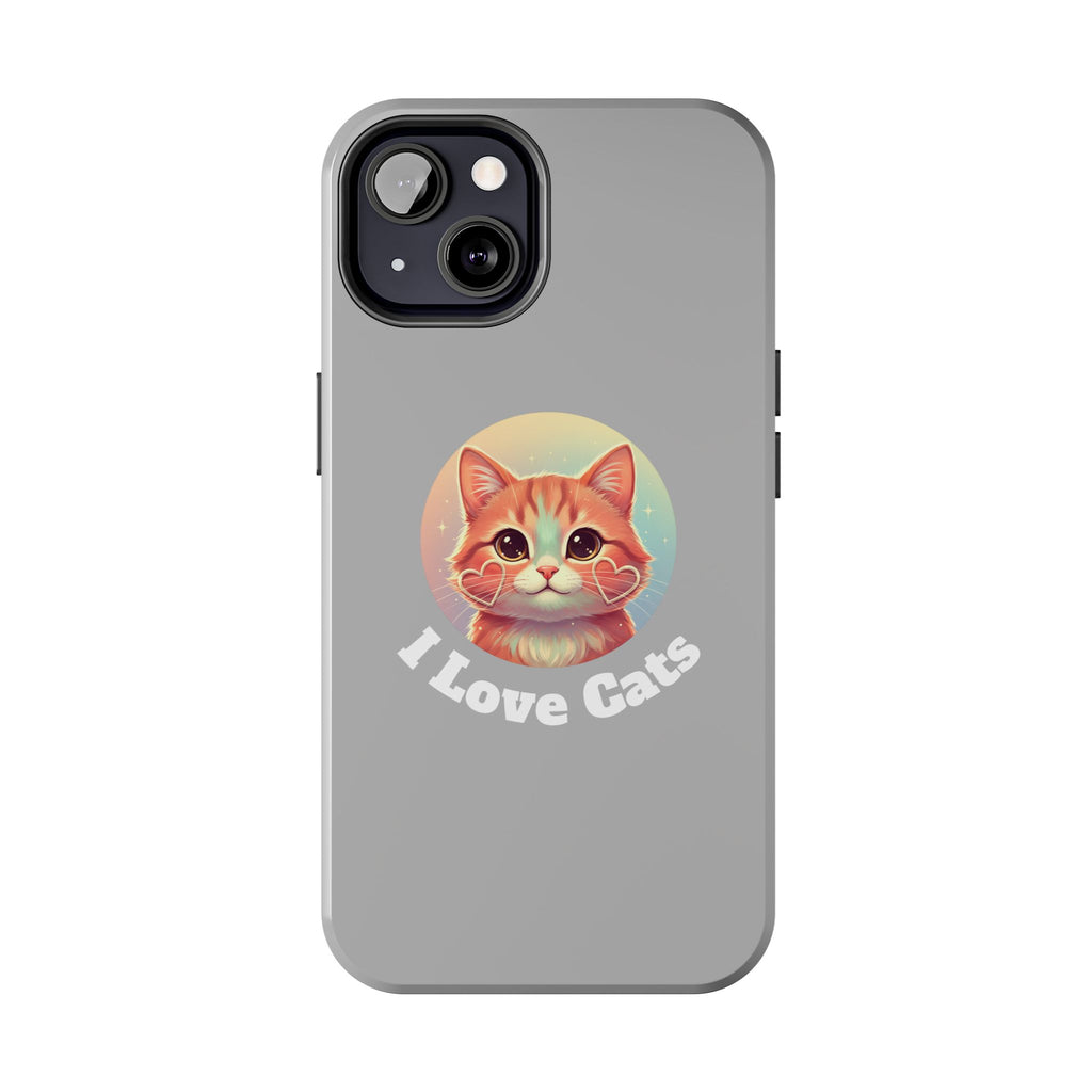 I Love Cat Tough Phone Case — Cute Retro Kitty Protective Phone Cover