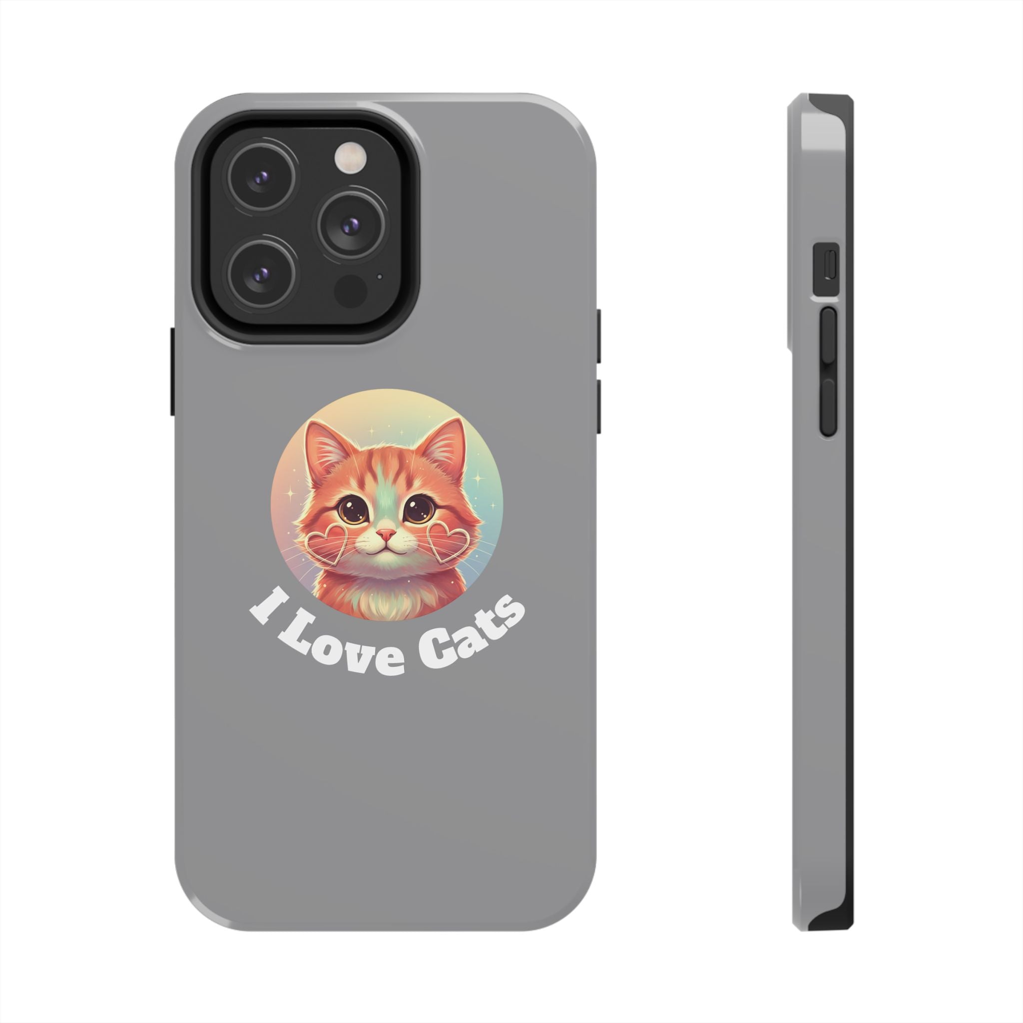 I Love Cat Tough Phone Case — Cute Retro Kitty Protective Phone Cover