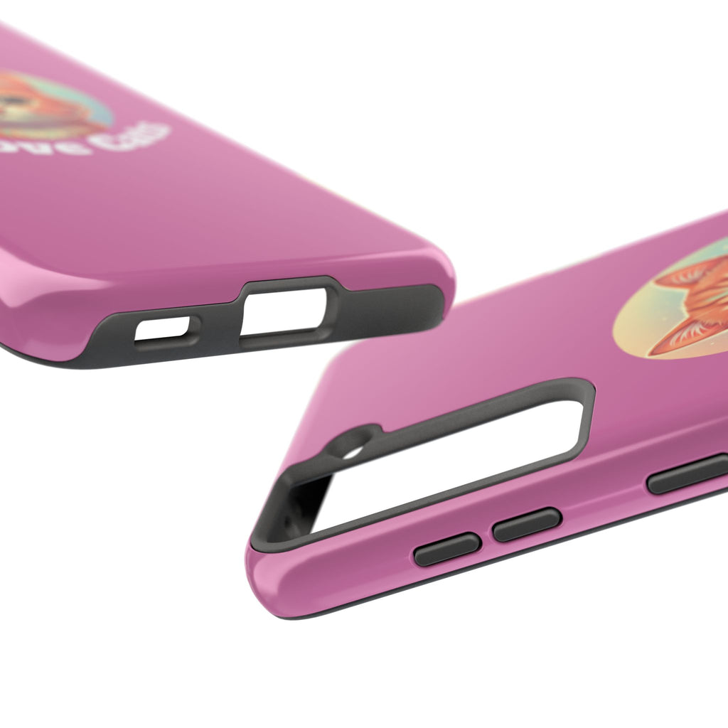 I Love Cat Tough Phone Case — Cute Retro Kitty Protective Phone Cover