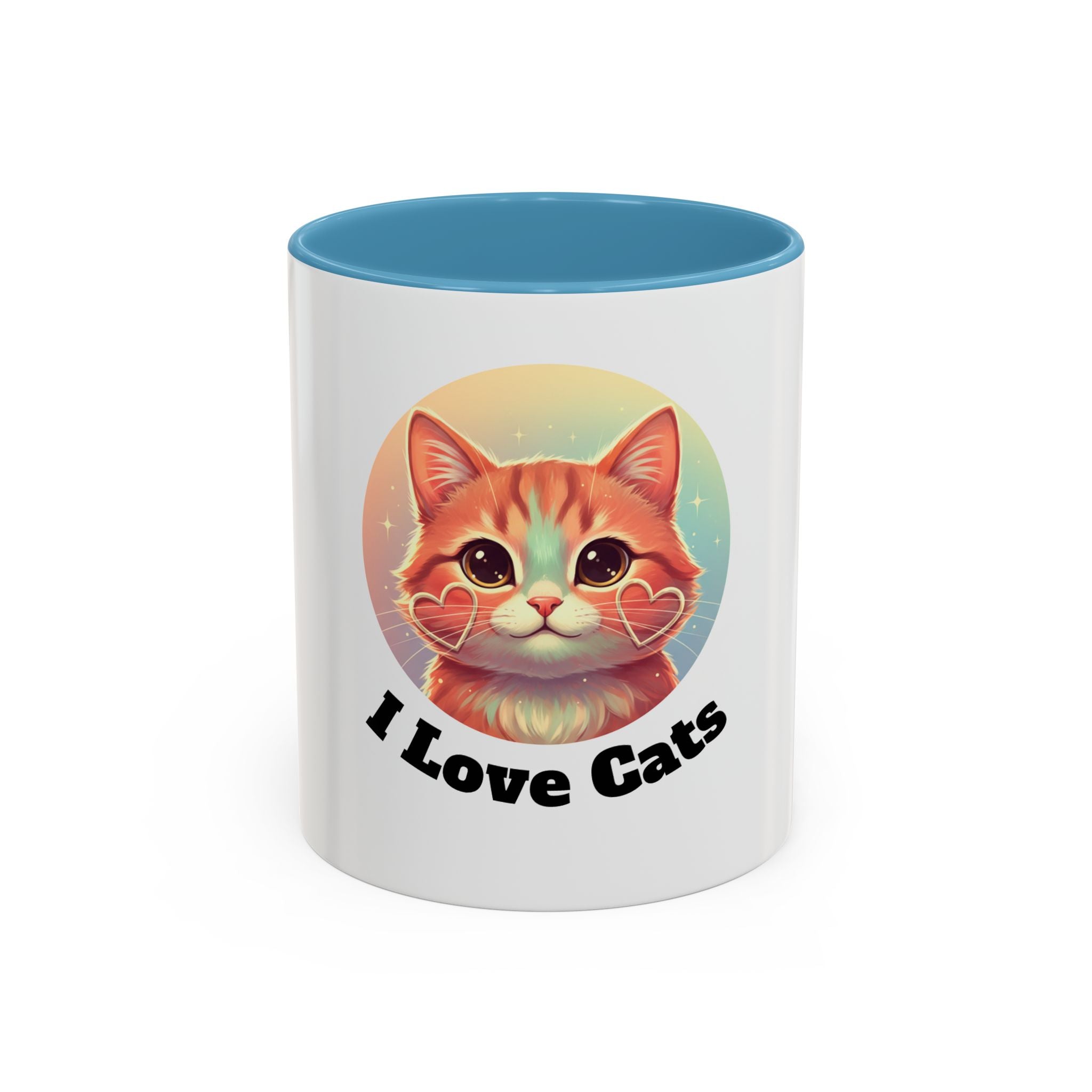 Cute Ginger Cat Accent Coffee Mug — Adorable Heart Cheeks Cat Mug (11/15oz)