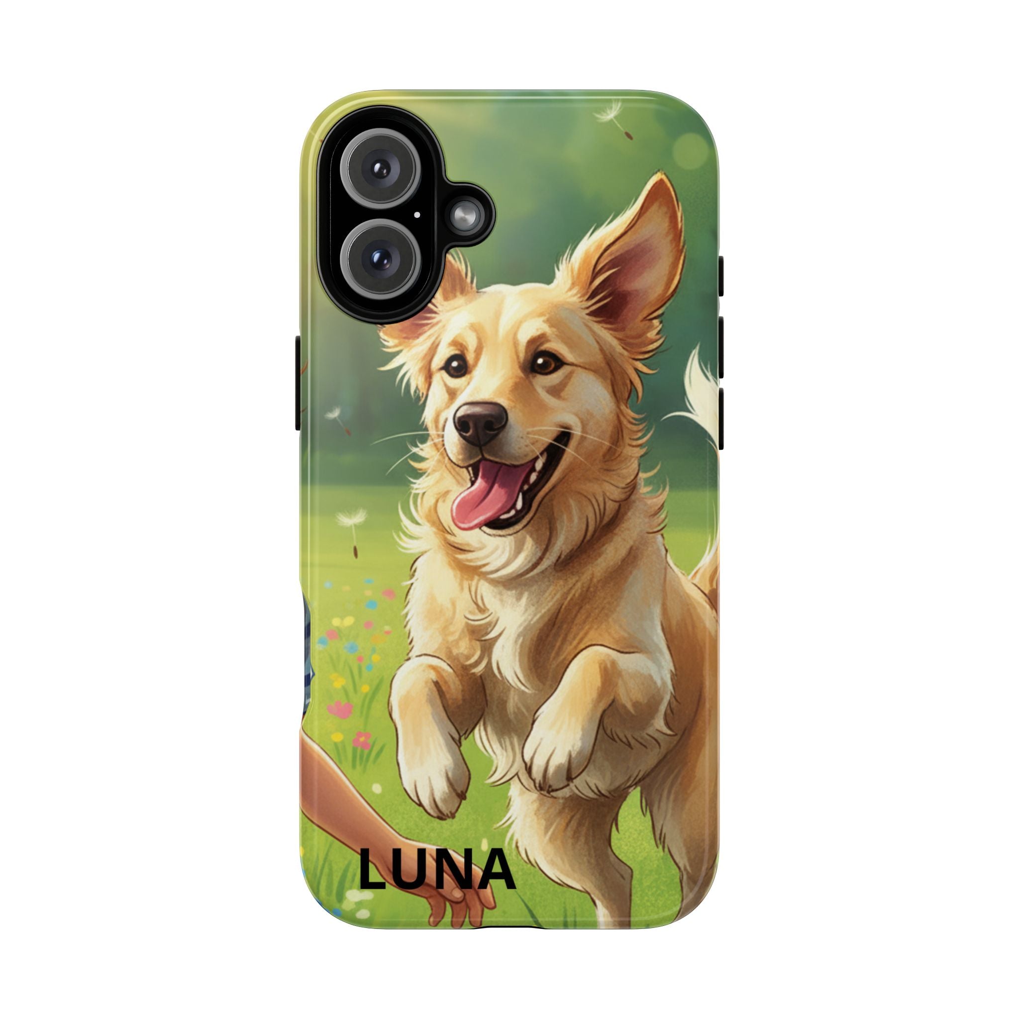 Phone Case - Personalized Cute Golden Retriever Phone Case (Name Customizable)