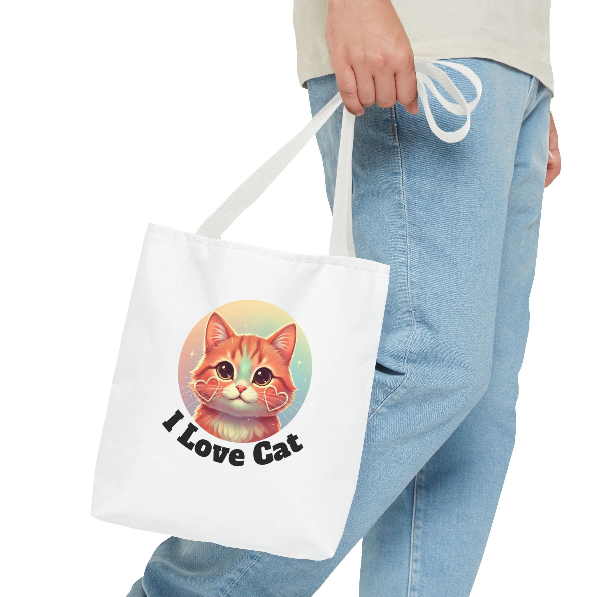 Cat Lover Tote Bag — Cute "I Love Cat" Kitty Canvas Tote