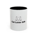 Cat Lover Accent Coffee Mug — Cute Cat Face Gift (11oz & 15oz)