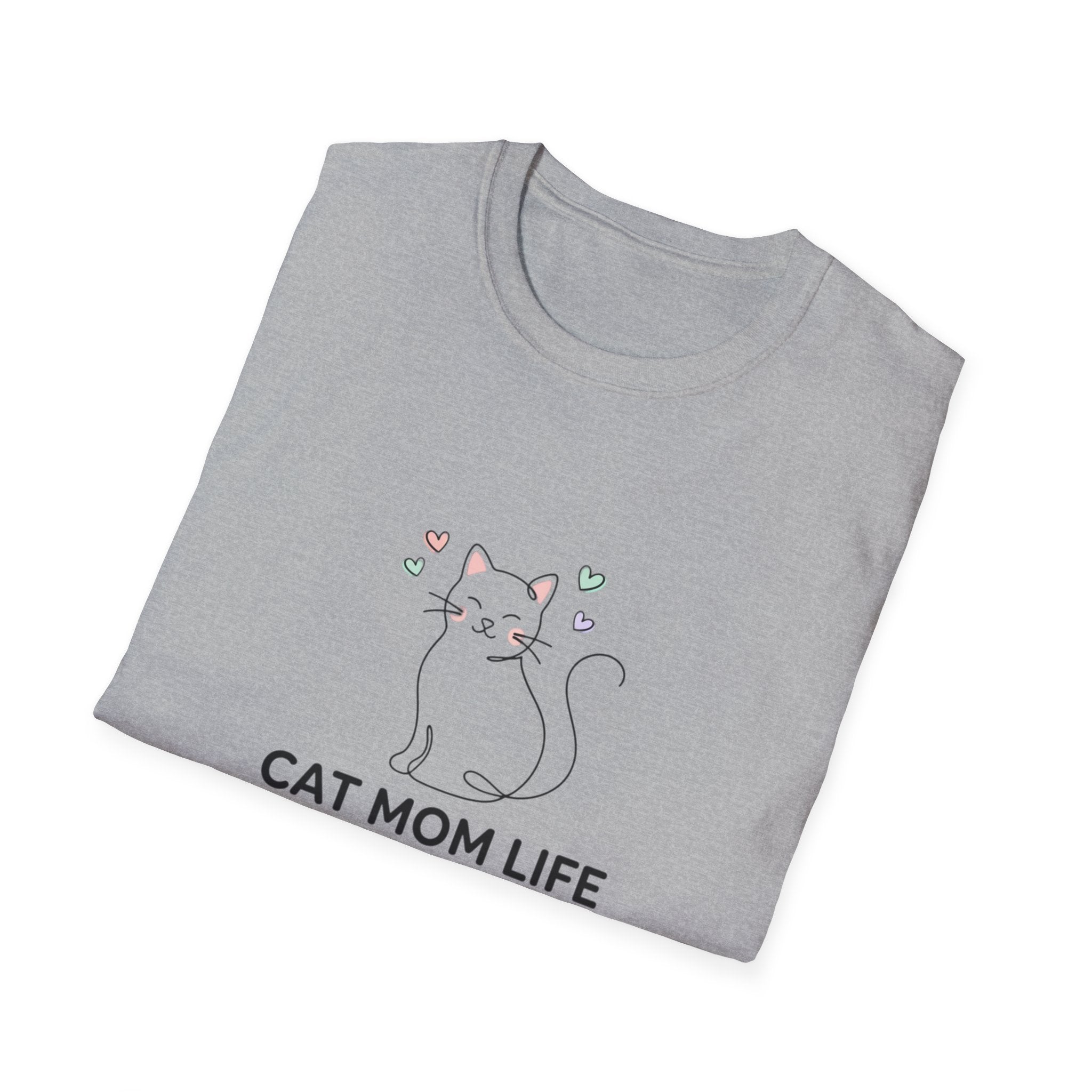 Cat Mom Life T-Shirt — Cute Minimal Cat Graphic Tee for Cat Lovers