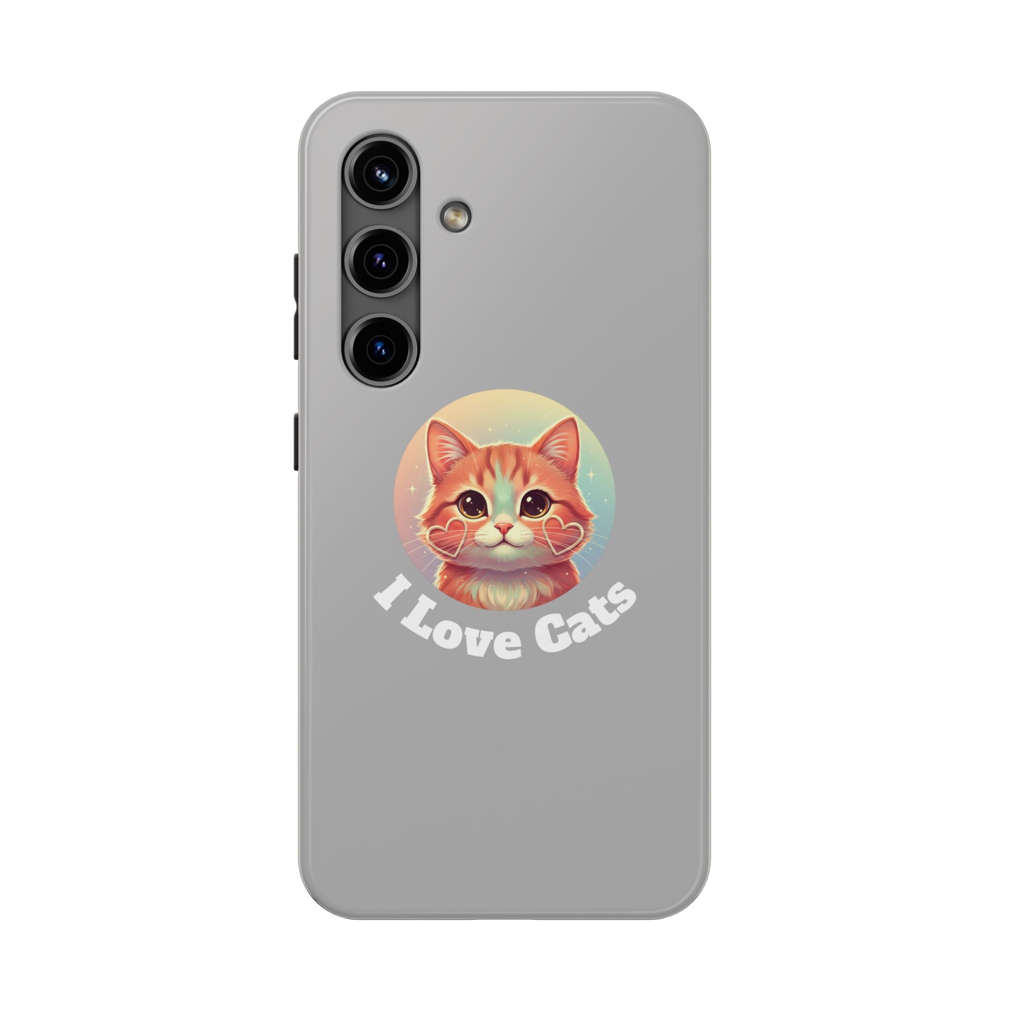 I Love Cat Tough Phone Case — Cute Retro Kitty Protective Phone Cover