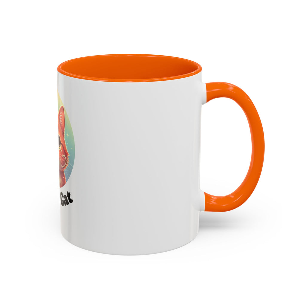 Cute Ginger Cat Accent Coffee Mug — Adorable Heart Cheeks Cat Mug (11/15oz)