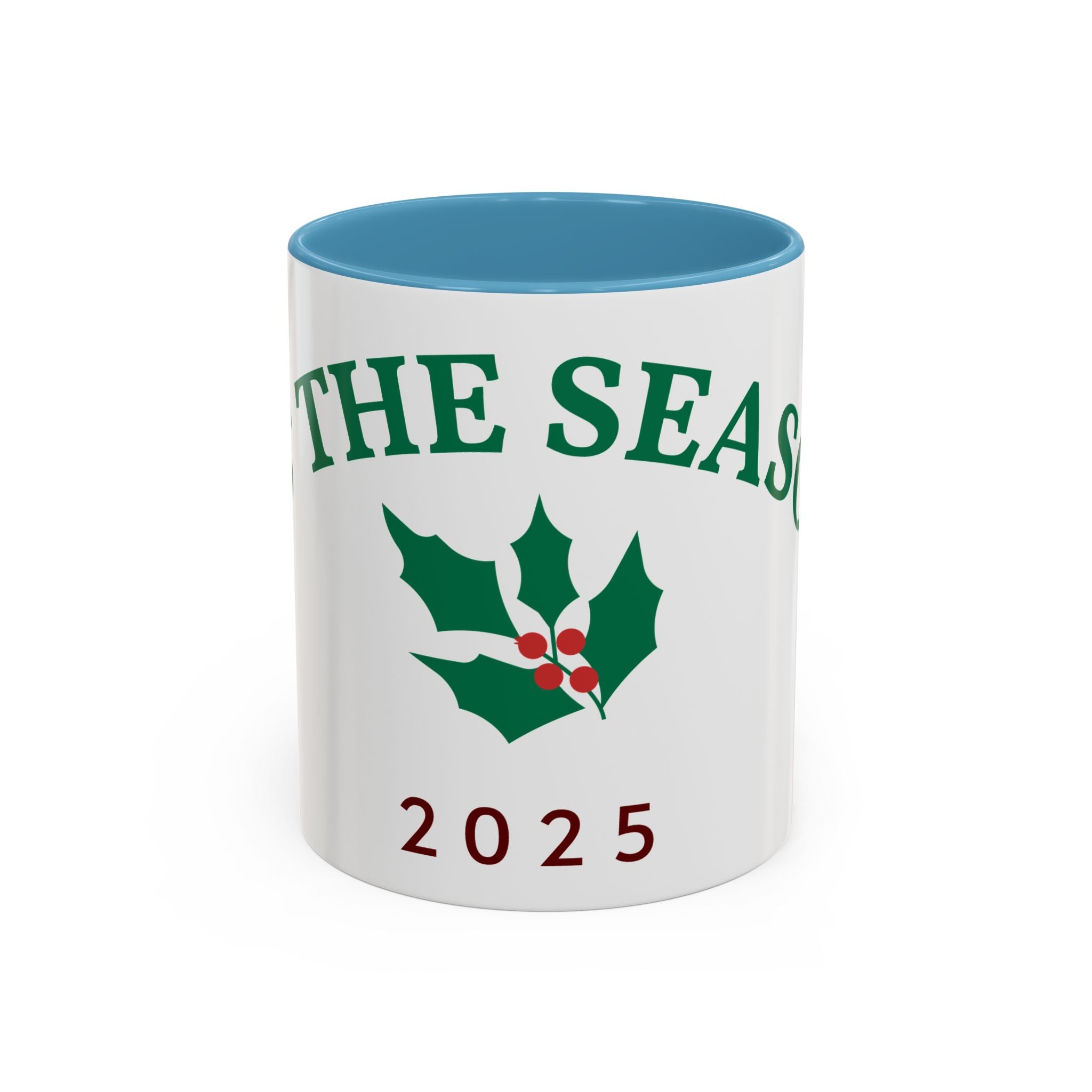Holiday Coffee Mug - "Tis the Season 2025" Accent Ceramic Mug
