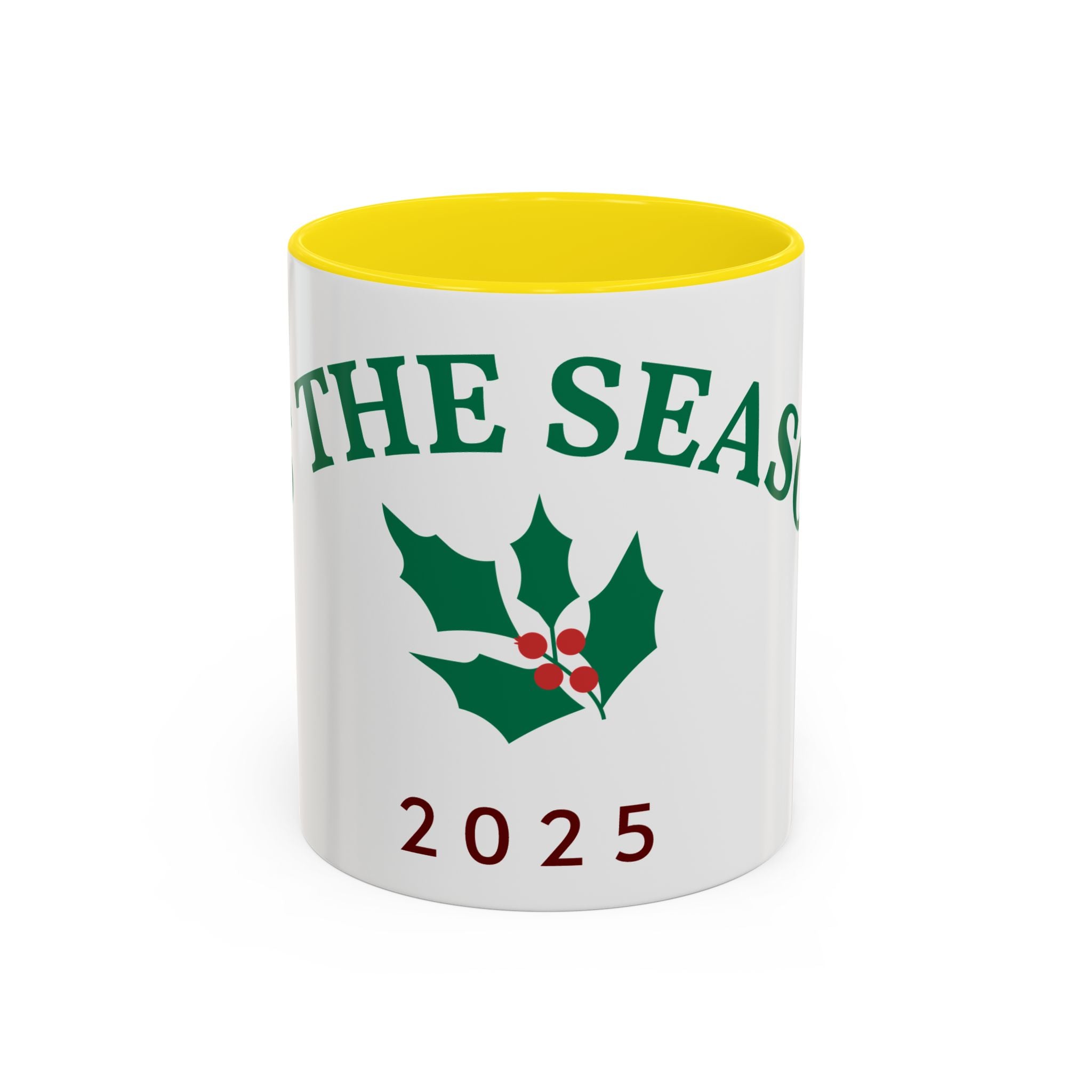 Holiday Coffee Mug - "Tis the Season 2025" Accent Ceramic Mug