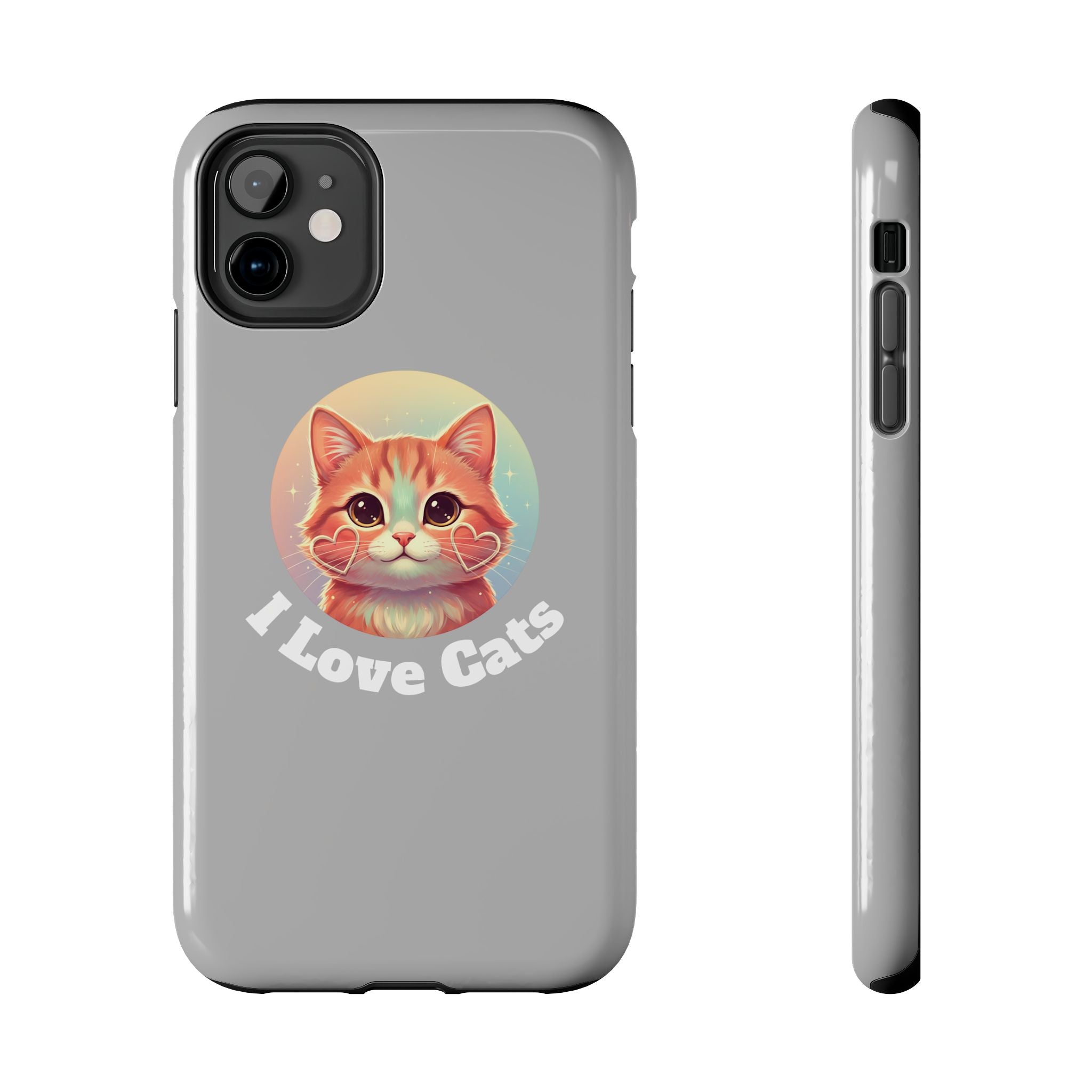 I Love Cat Tough Phone Case — Cute Retro Kitty Protective Phone Cover