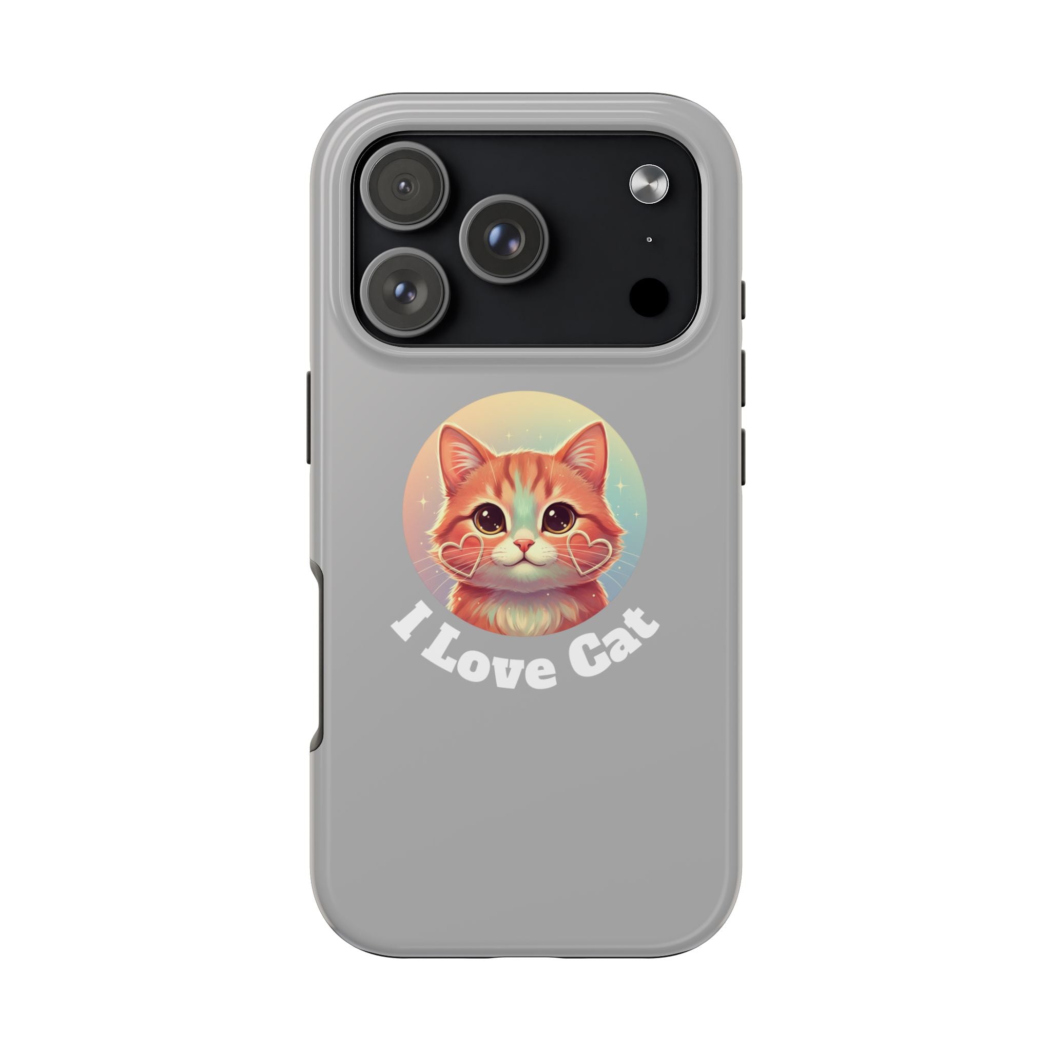 I Love Cat Tough Phone Case — Cute Retro Kitty Protective Phone Cover
