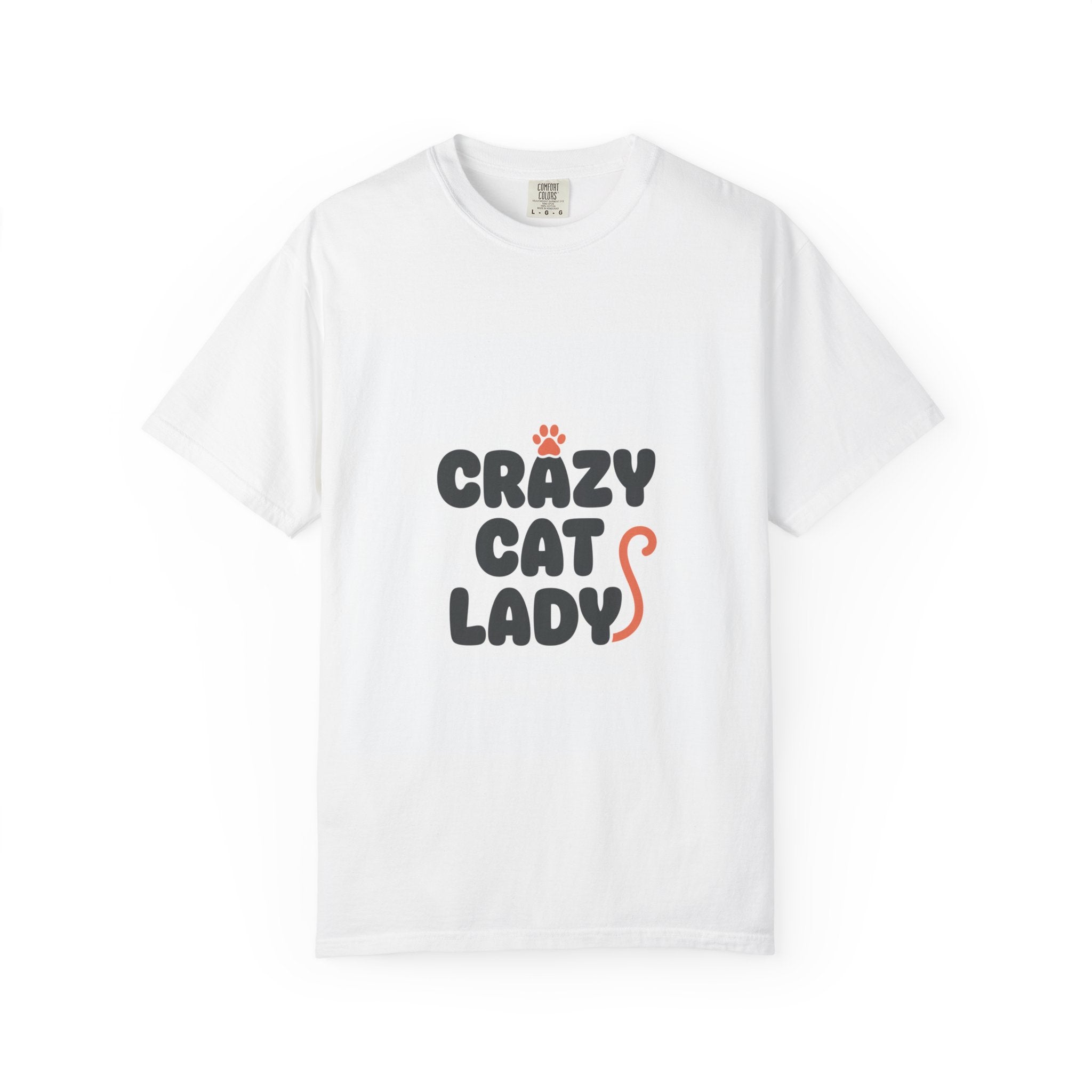 Crazy Cat Lady T-Shirt — Cute Paw Print Graphic Tee for Cat Lovers