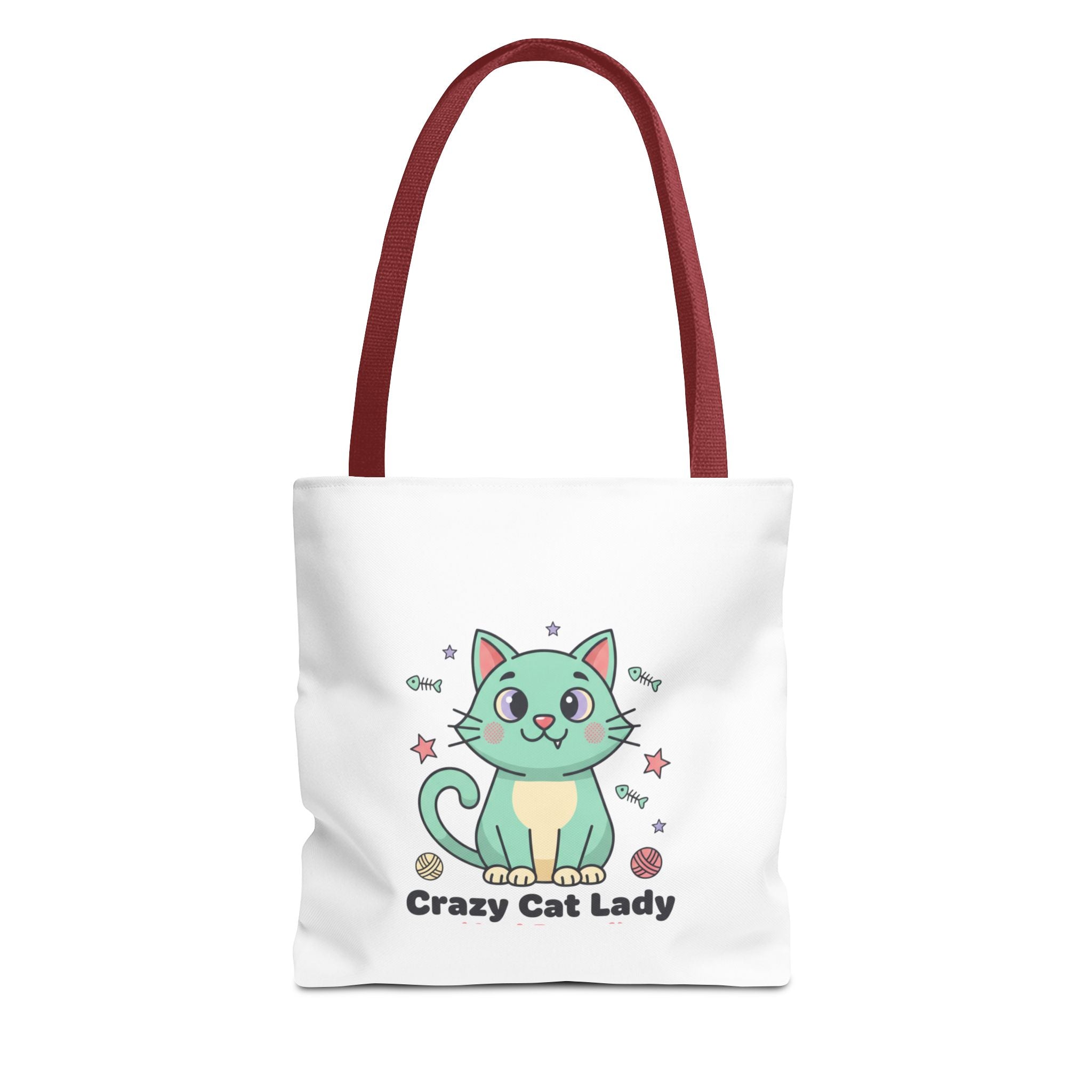 Crazy Cat Lady Tote Bag — Cute Cartoon Cat All-Over Print