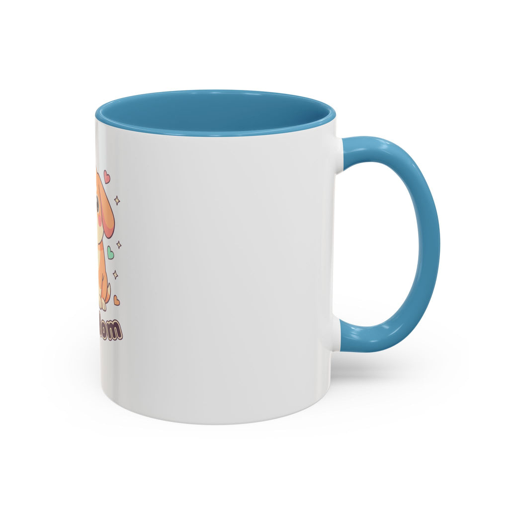 Dog Mom Coffee Mug — Cute Puppy Accent Mug (11/15 oz)