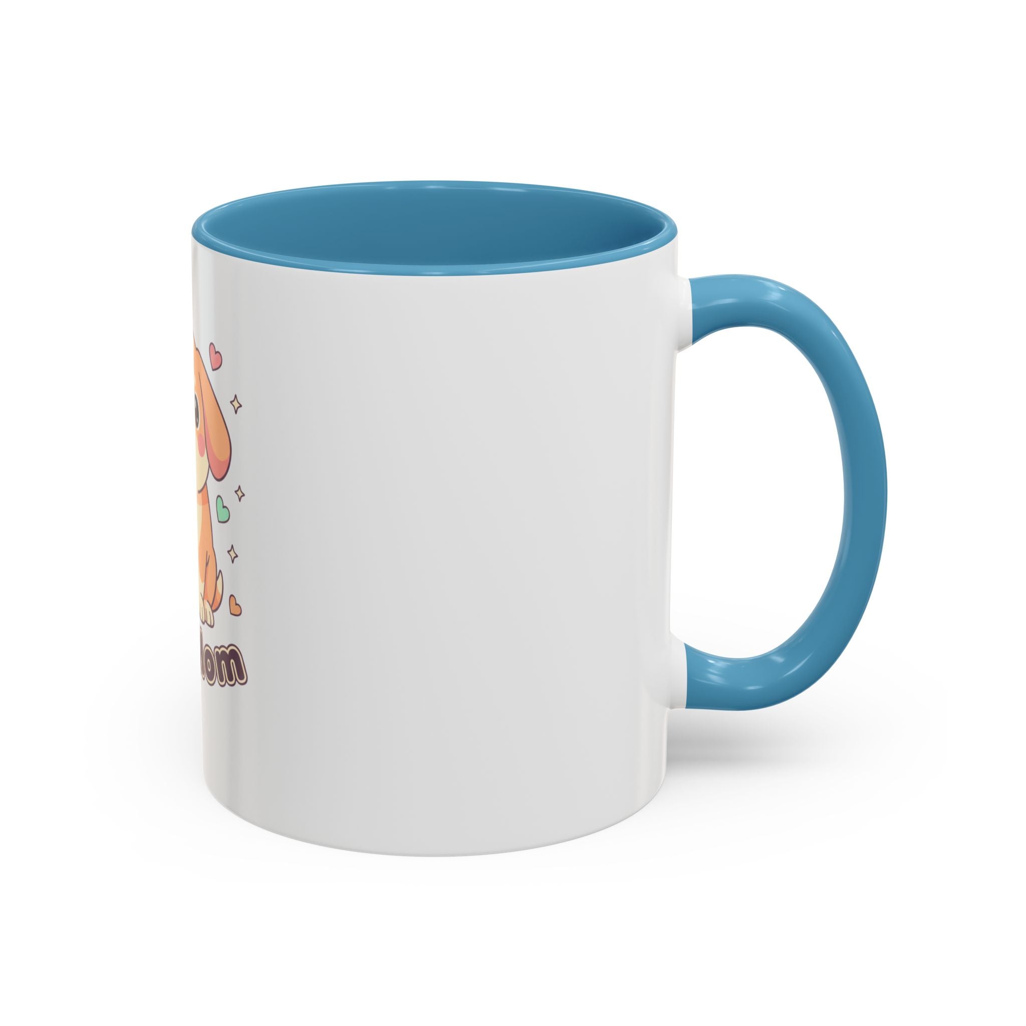 Dog Mom Coffee Mug — Cute Puppy Accent Mug (11/15 oz)