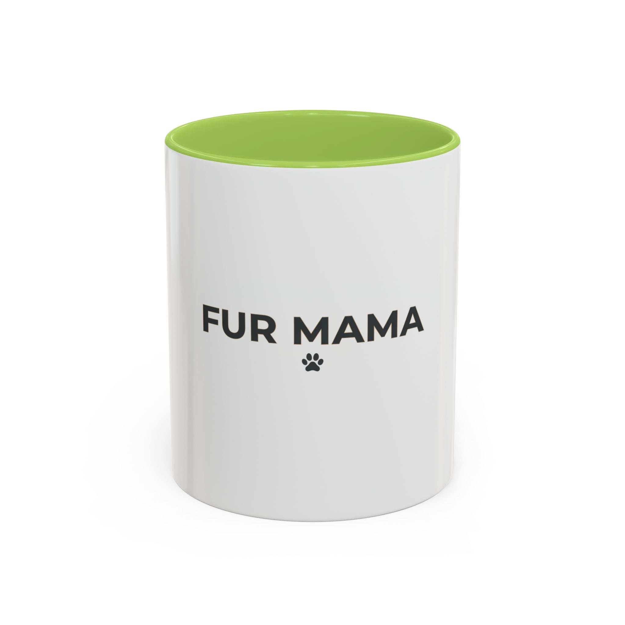 Fur Mama Accent Coffee Mug — Pet Mom Paw Print Gift (11/15 oz)