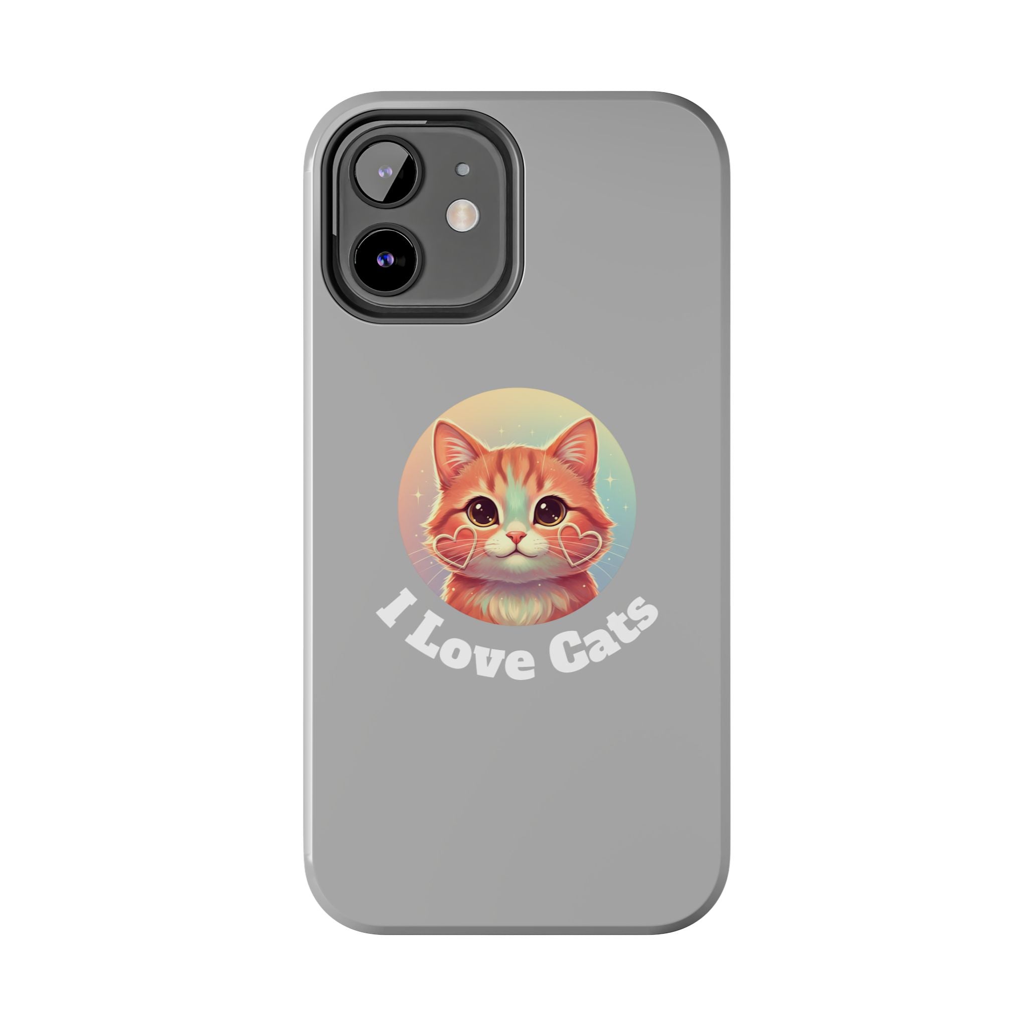 I Love Cat Tough Phone Case — Cute Retro Kitty Protective Phone Cover
