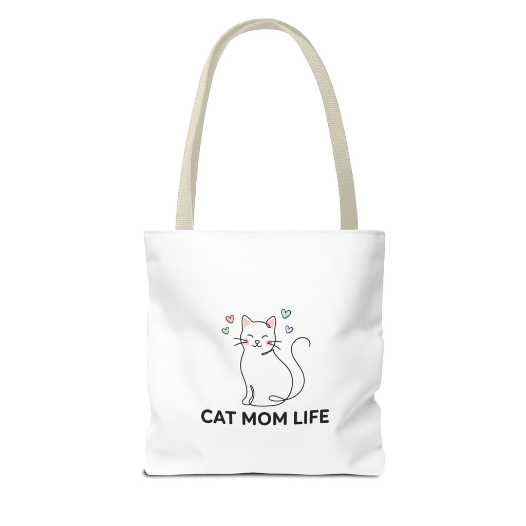 Cat Mom Life Tote Bag — Cute Cat Lover Canvas Tote