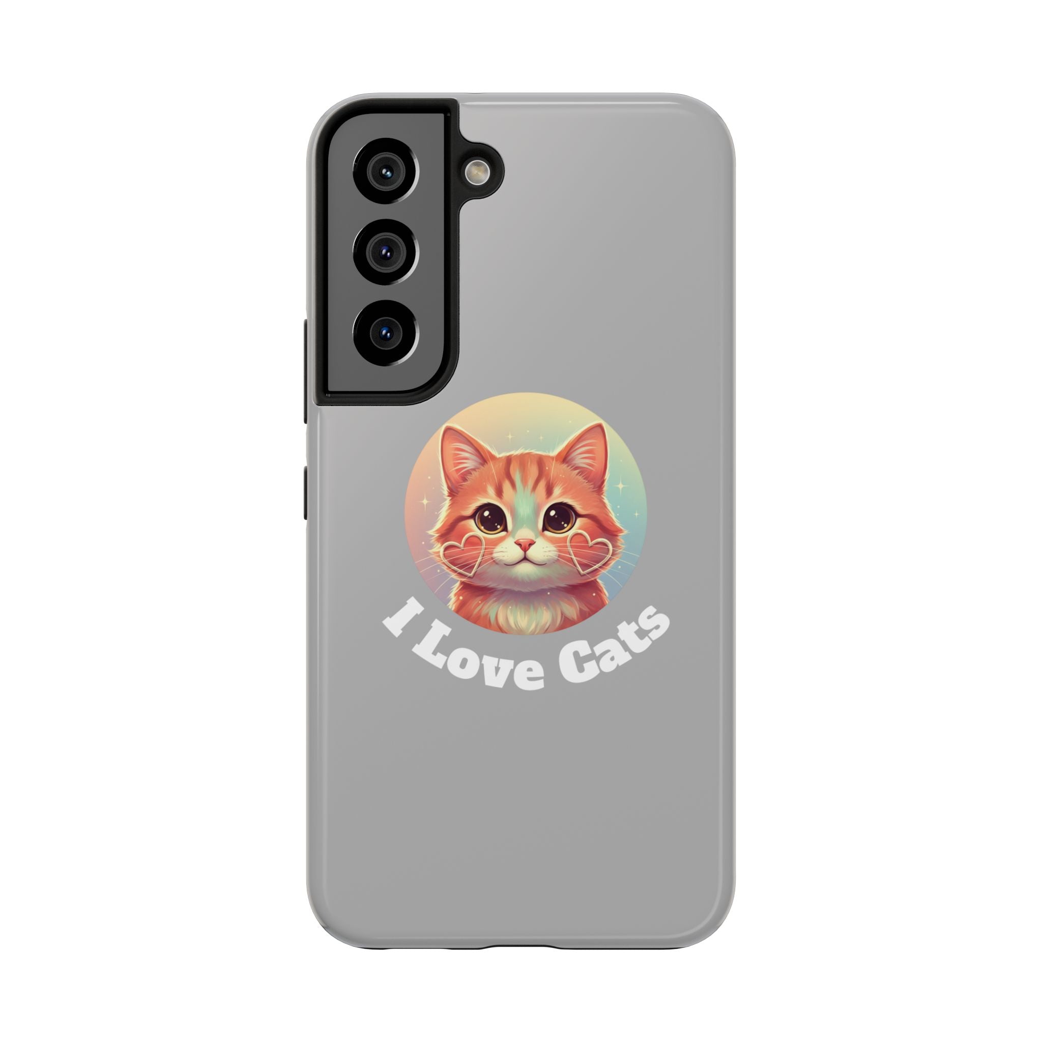 I Love Cat Tough Phone Case — Cute Retro Kitty Protective Phone Cover