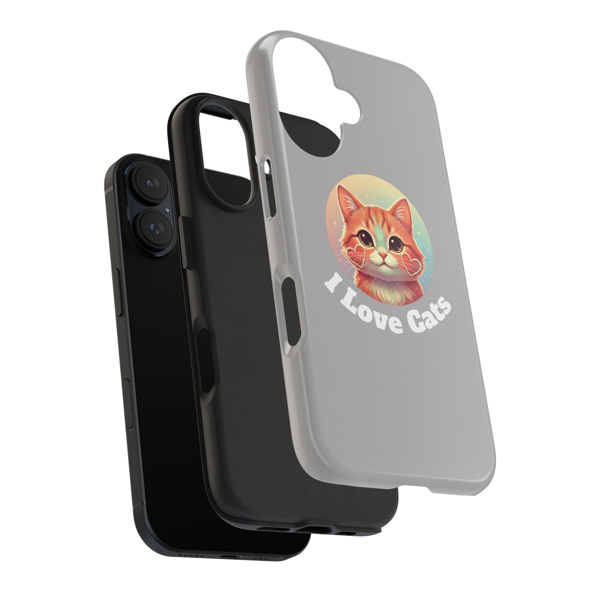 I Love Cat Tough Phone Case — Cute Retro Kitty Protective Phone Cover