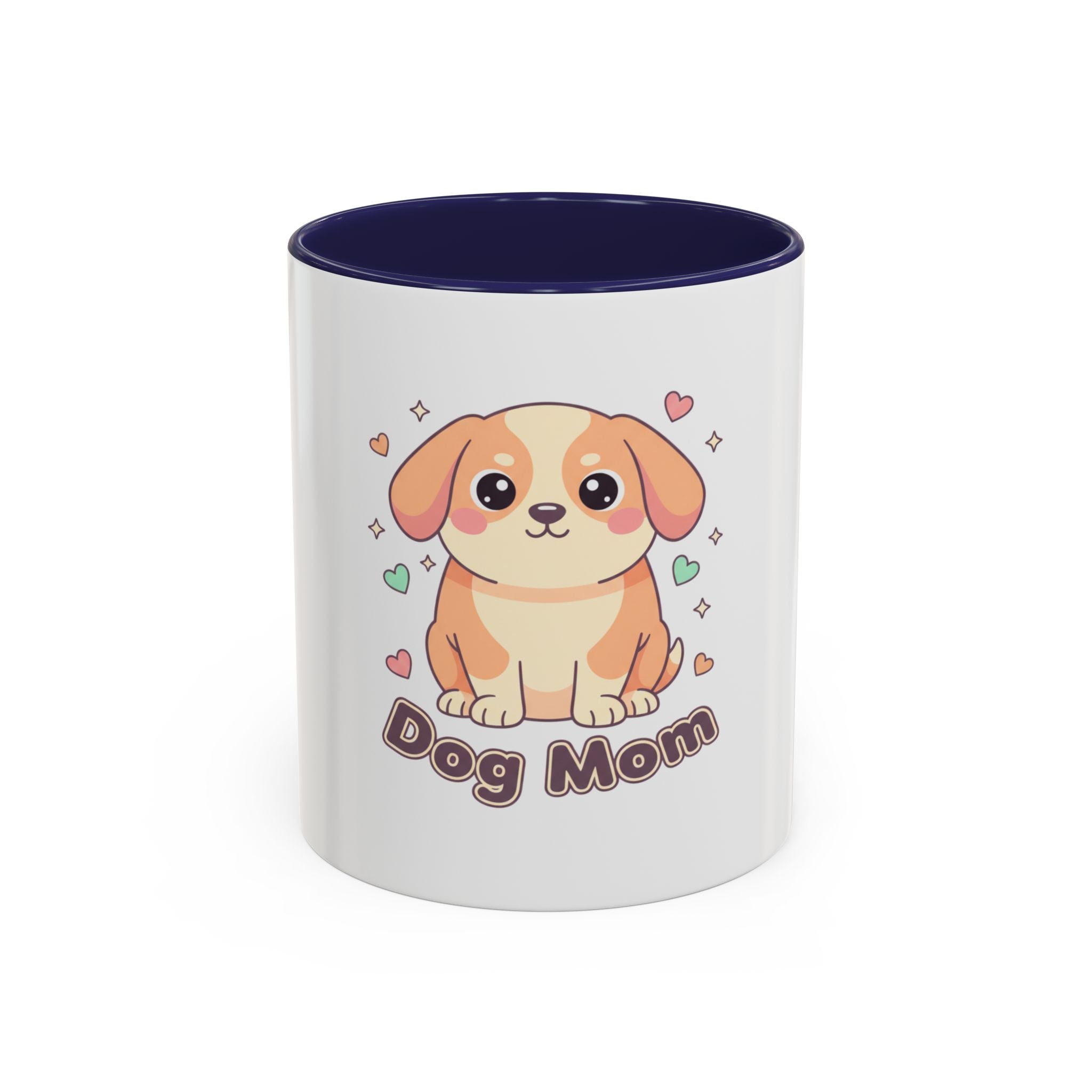 Dog Mom Coffee Mug — Cute Puppy Accent Mug (11/15 oz)