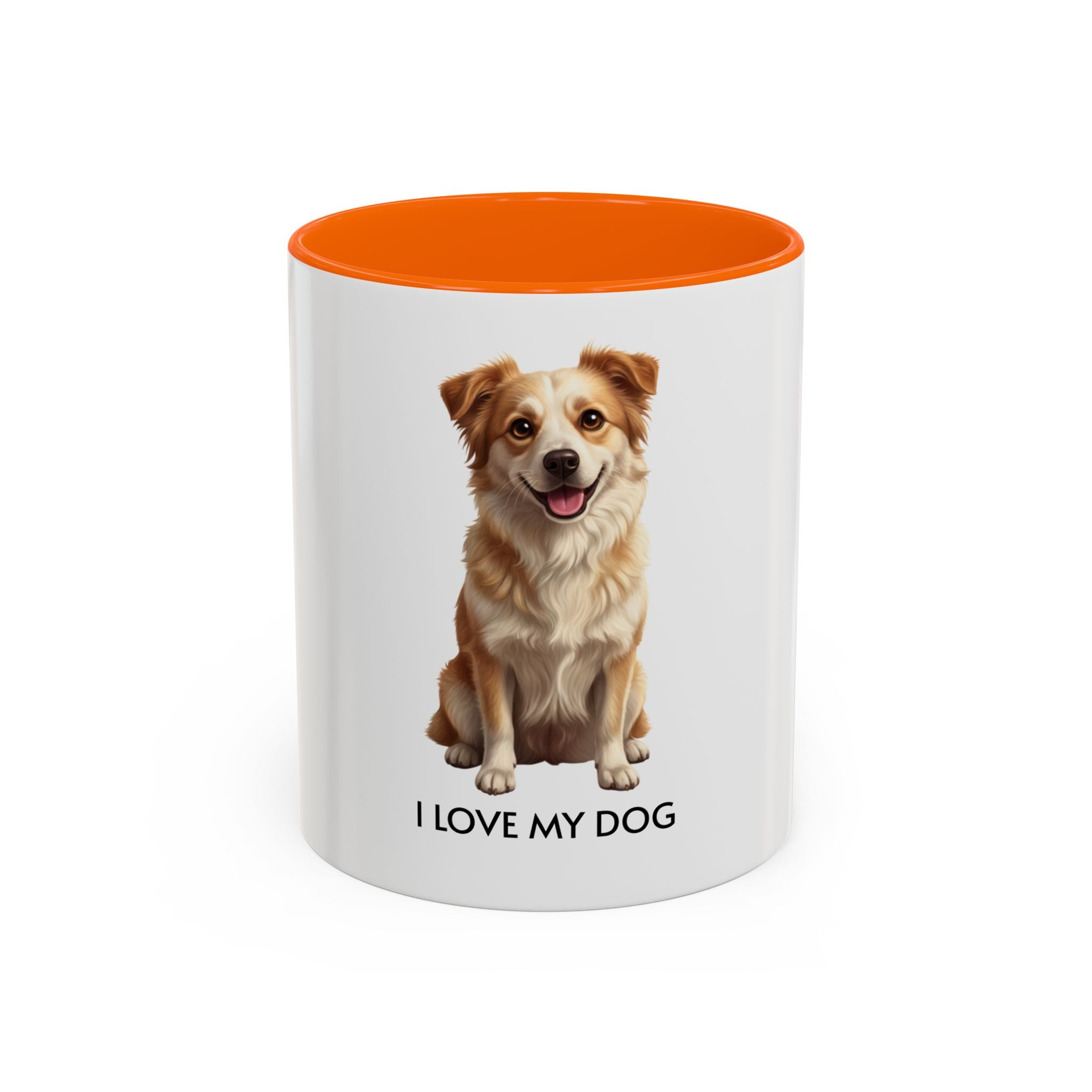I Love My Dog Coffee Mug — Cute Dog Illustration Accent Mug (11/15oz)