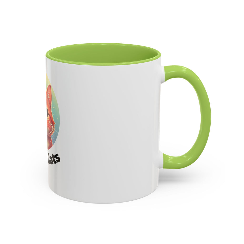 Cute Ginger Cat Accent Coffee Mug — Adorable Heart Cheeks Cat Mug (11/15oz)