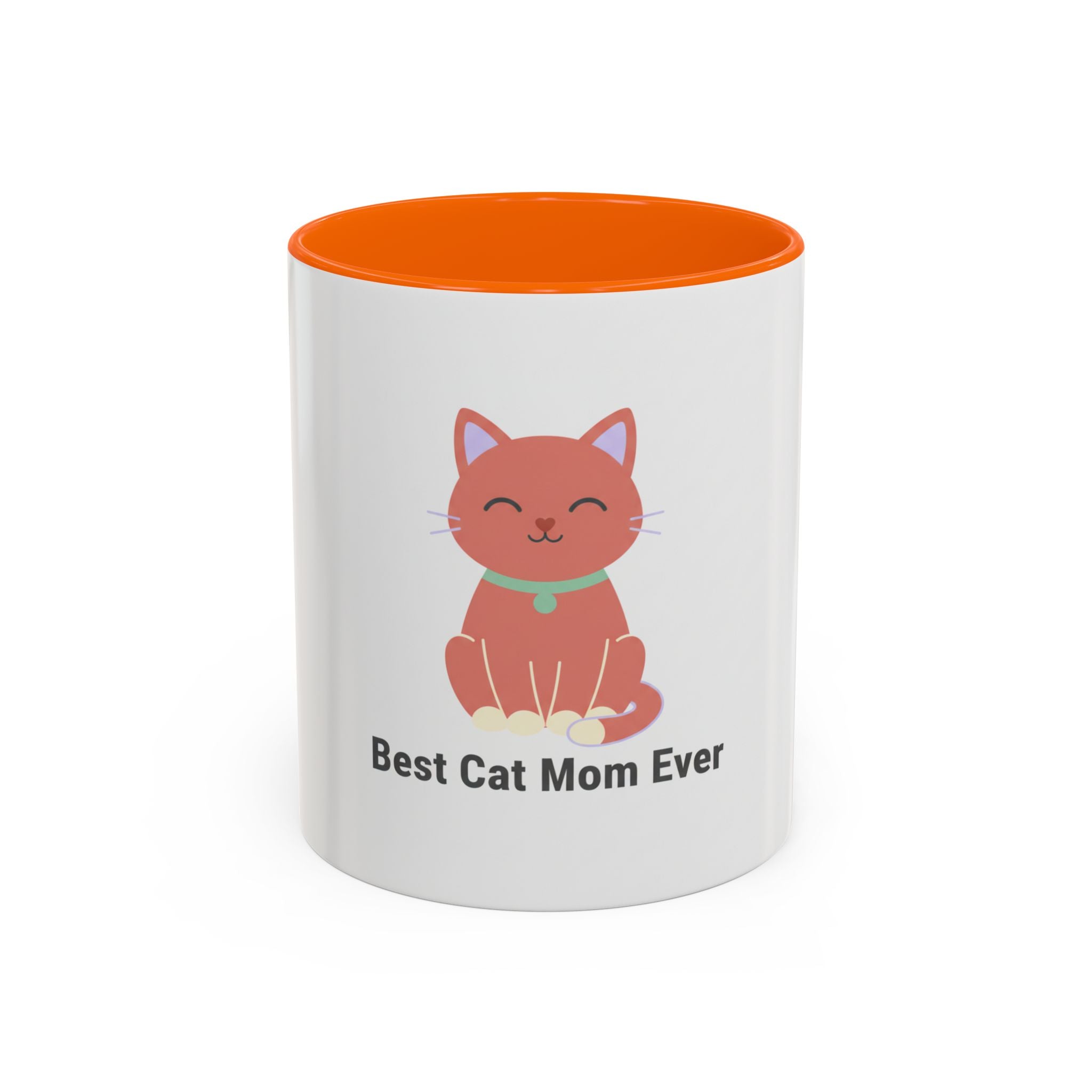 Best Cat Mom Ever Accent Mug — Cute Cat Coffee Tea Cup (11/15oz)