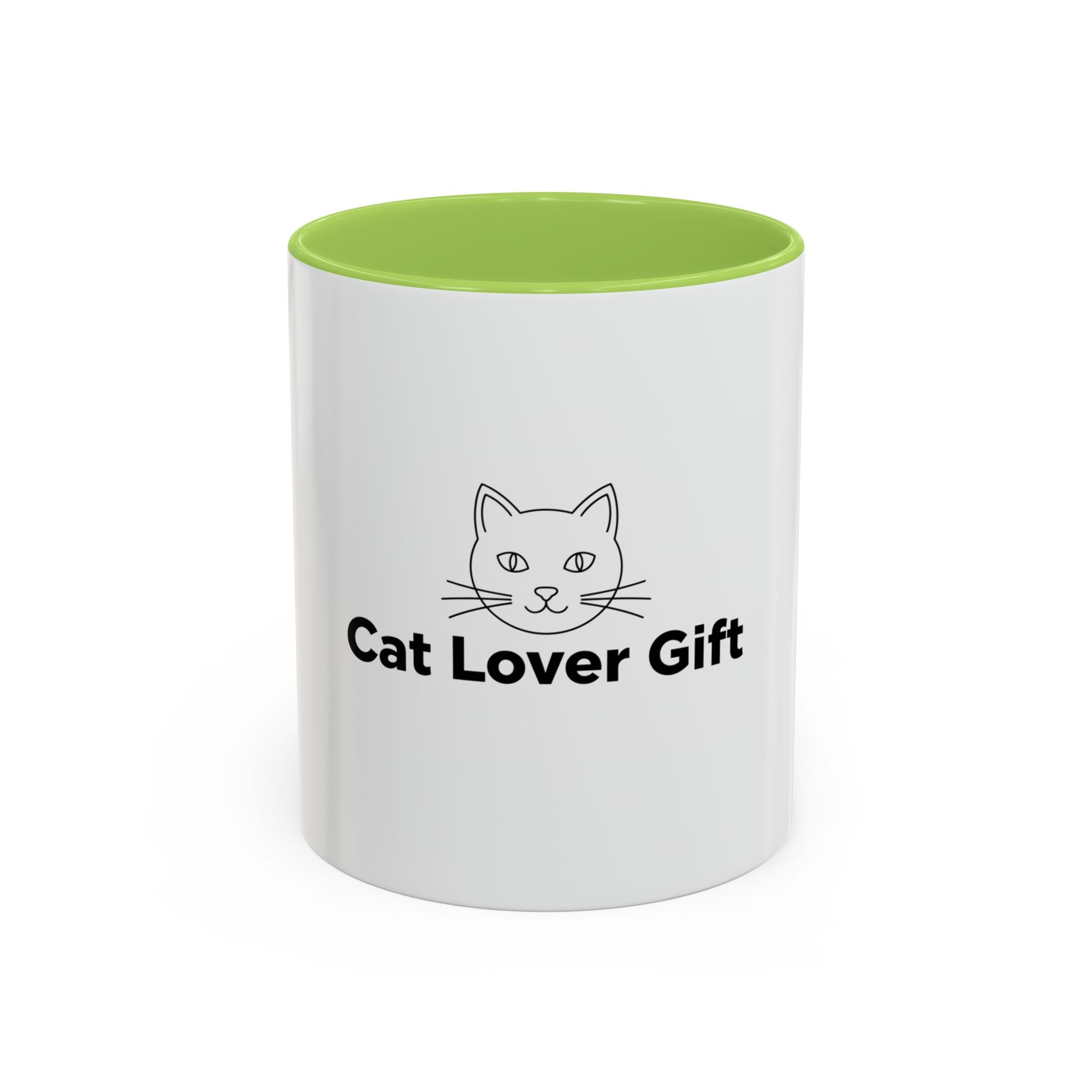 Cat Lover Accent Coffee Mug — Cute Cat Face Gift (11oz & 15oz)
