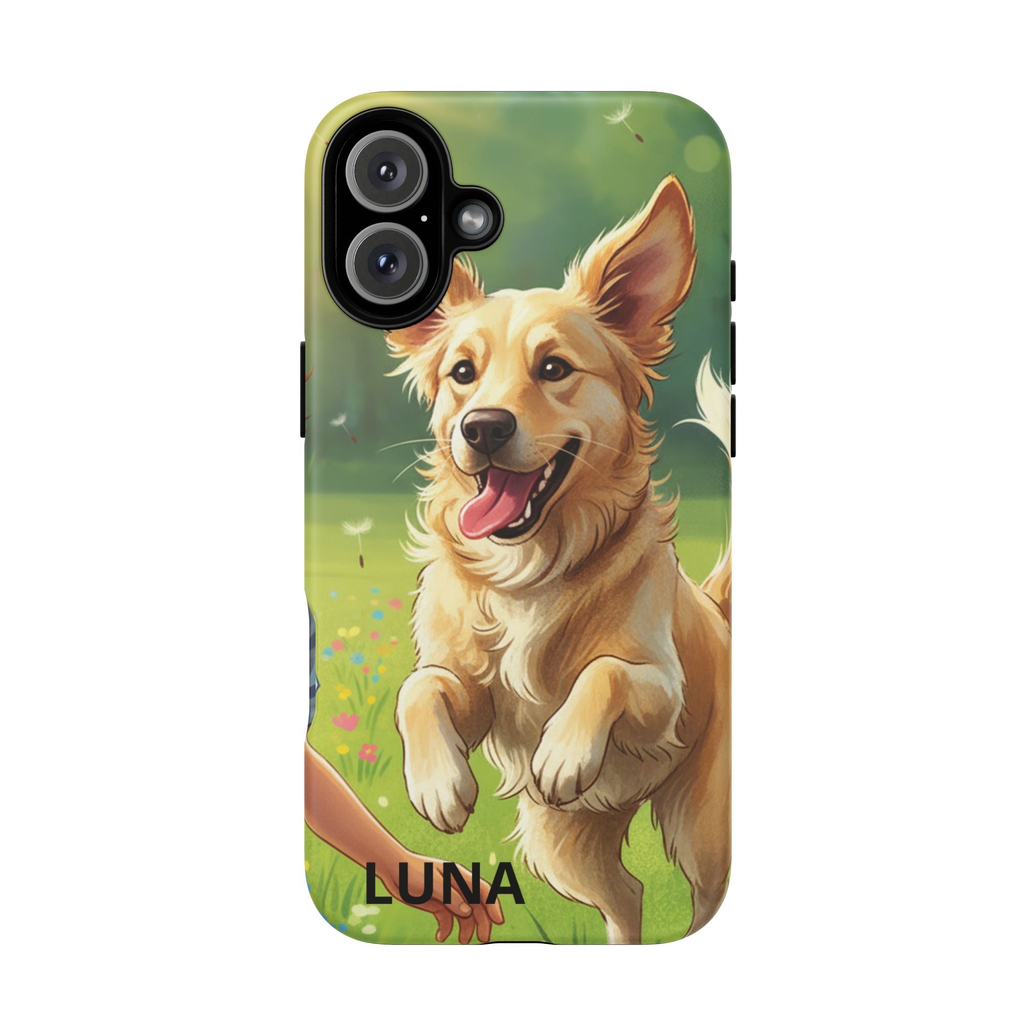 Phone Case - Personalized Cute Golden Retriever Phone Case (Name Customizable)