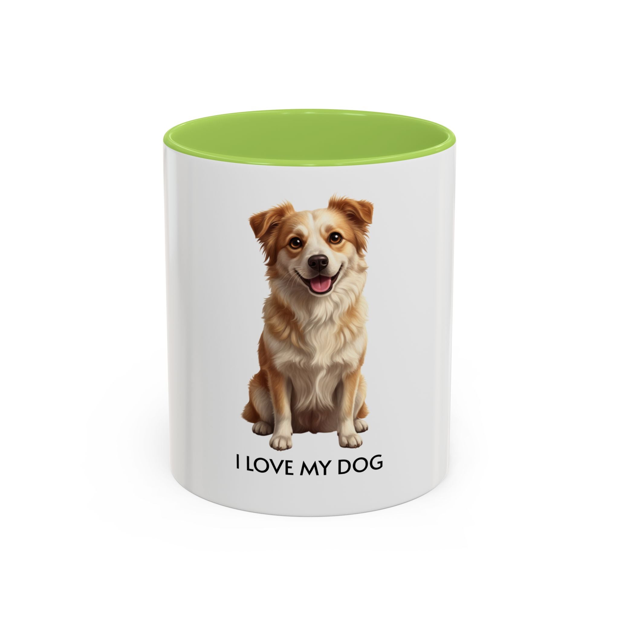 I Love My Dog Coffee Mug — Cute Dog Illustration Accent Mug (11/15oz)