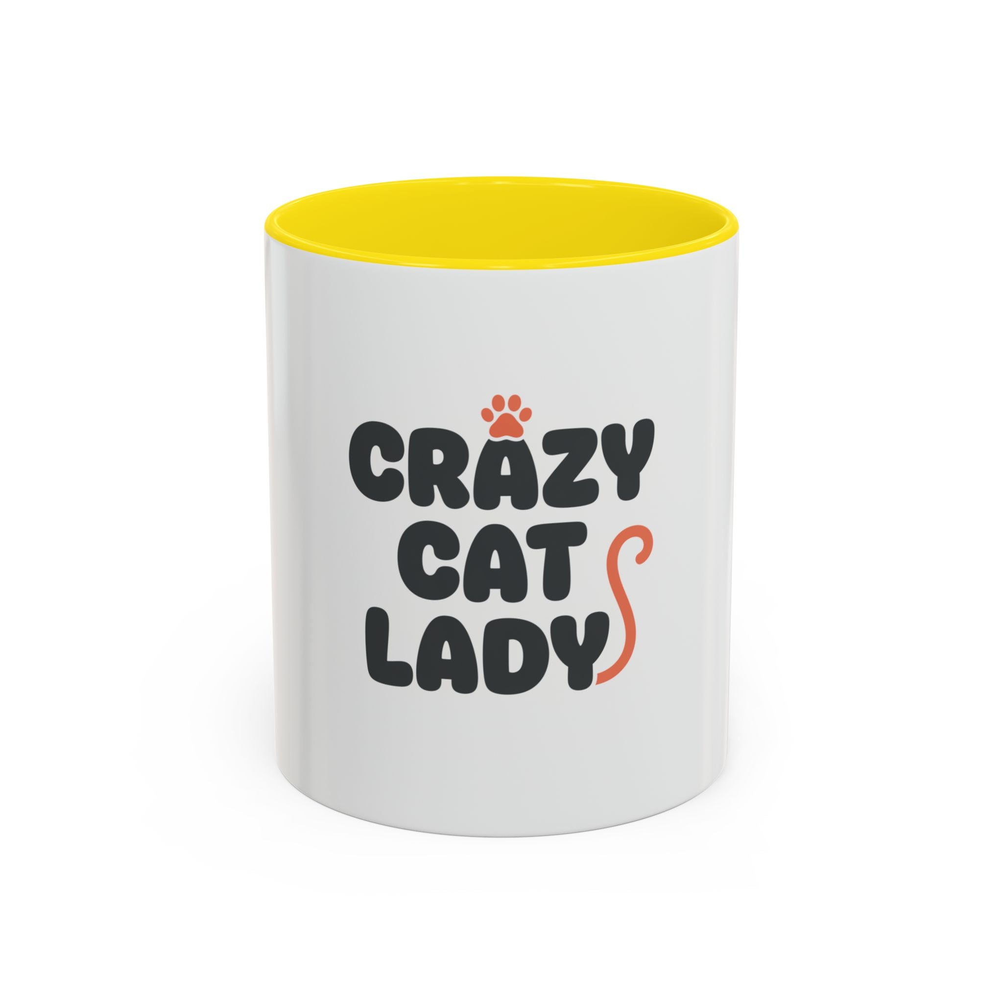 Crazy Cat Lady Accent Coffee Mug – Cute Cat Paw Typography 11/15oz
