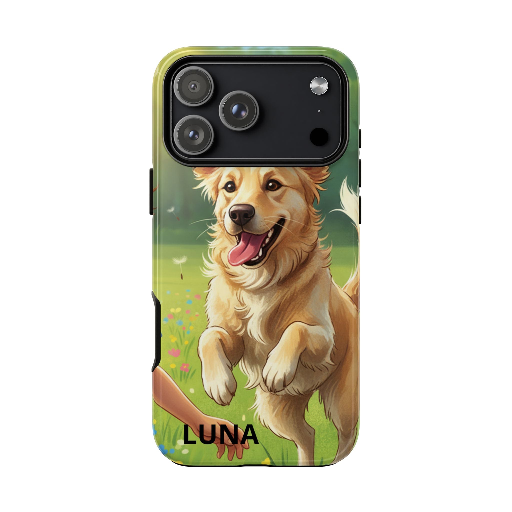Phone Case - Personalized Cute Golden Retriever Phone Case (Name Customizable)