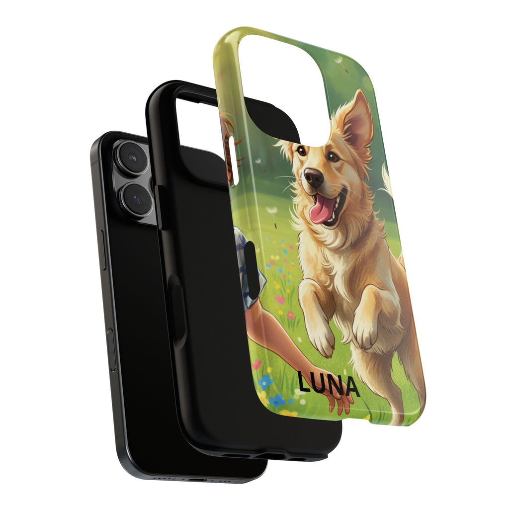 Phone Case - Personalized Cute Golden Retriever Phone Case (Name Customizable)