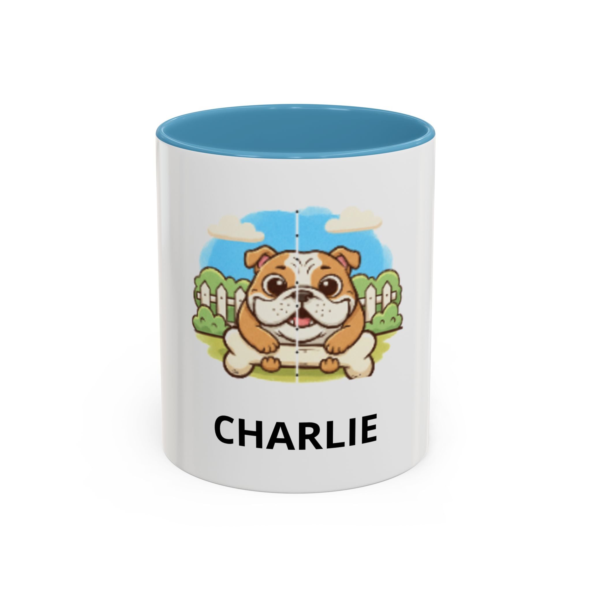Personalized Bulldog Coffee Mug — Custom Name Accent Mug (11/15oz)