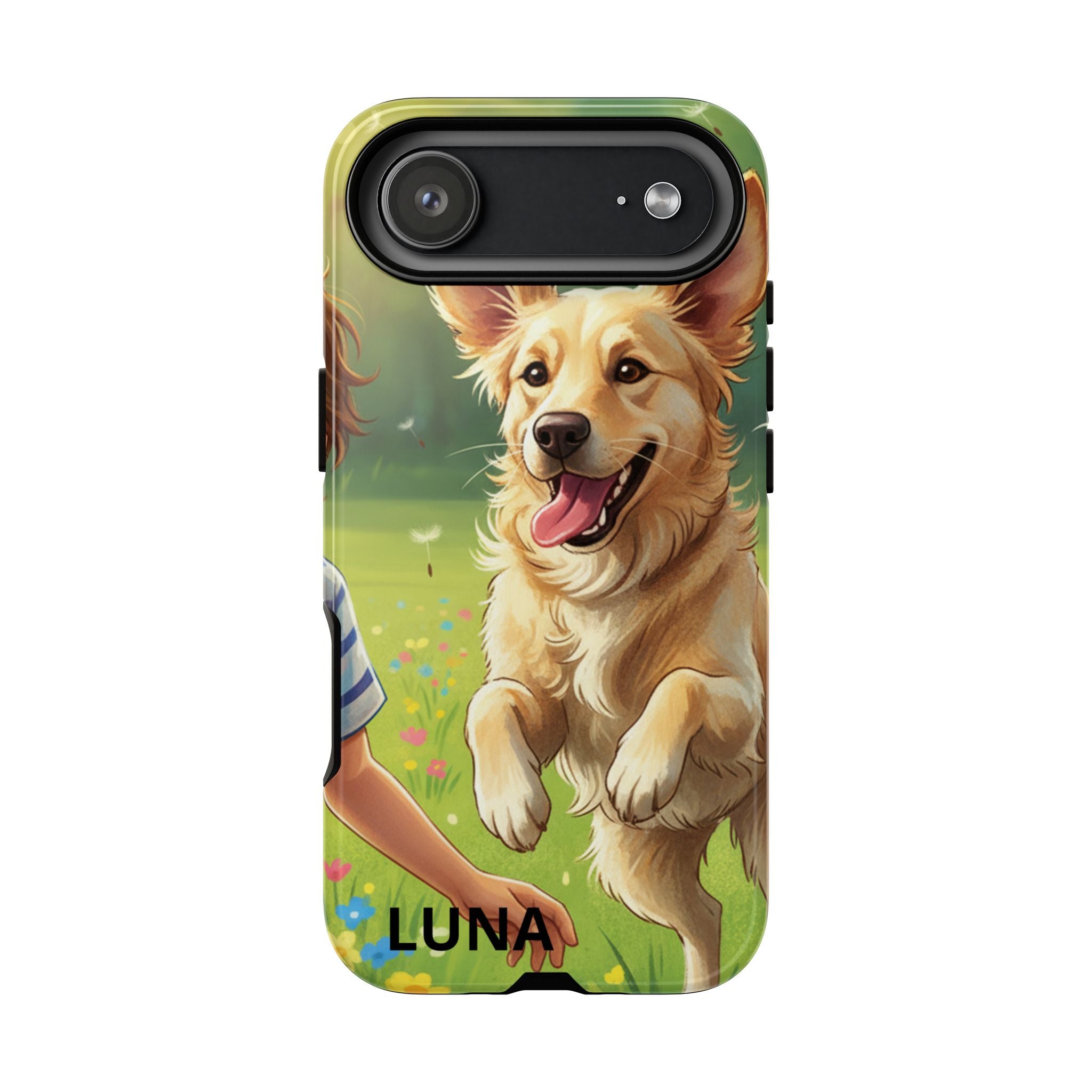 Phone Case - Personalized Cute Golden Retriever Phone Case (Name Customizable)
