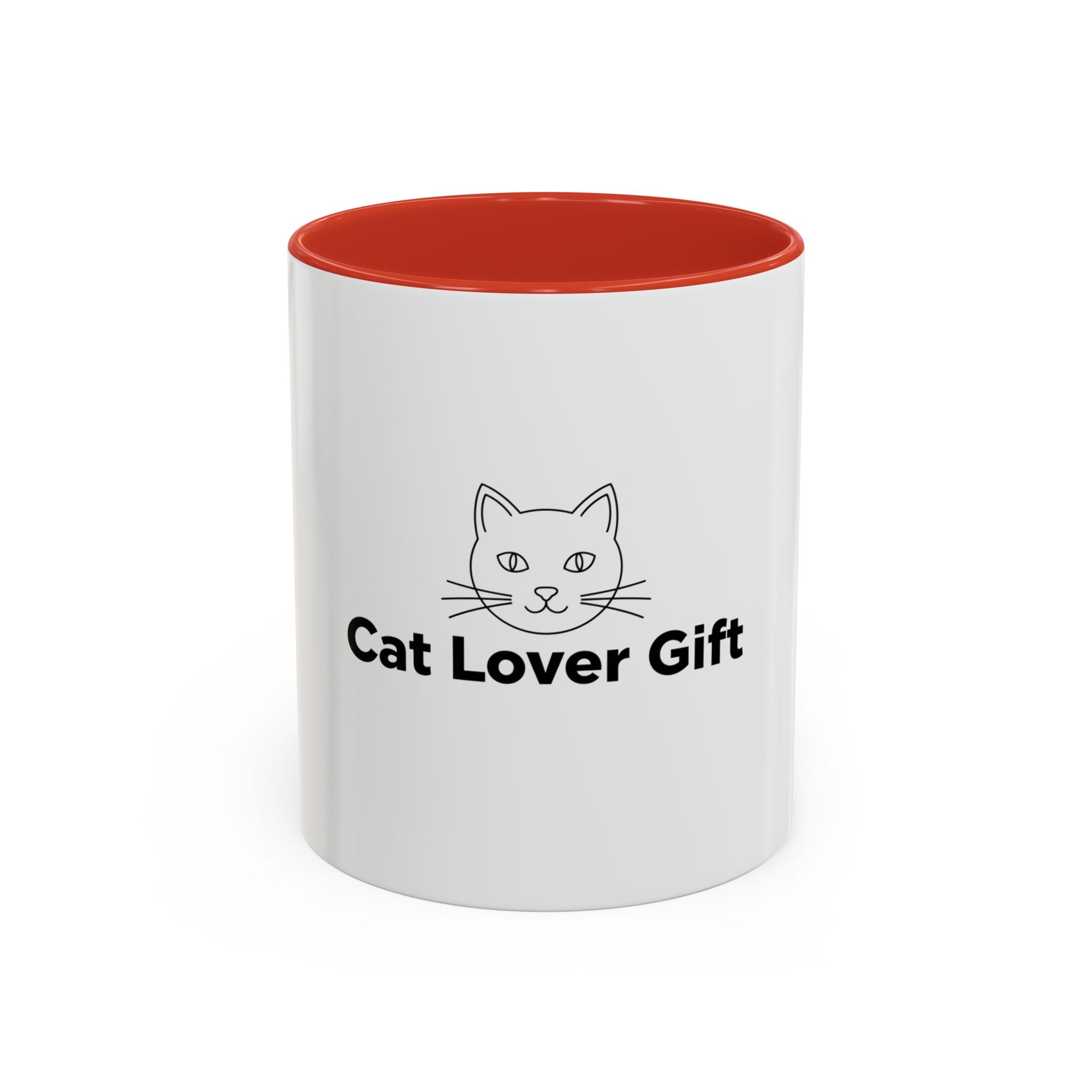 Cat Lover Accent Coffee Mug — Cute Cat Face Gift (11oz & 15oz)