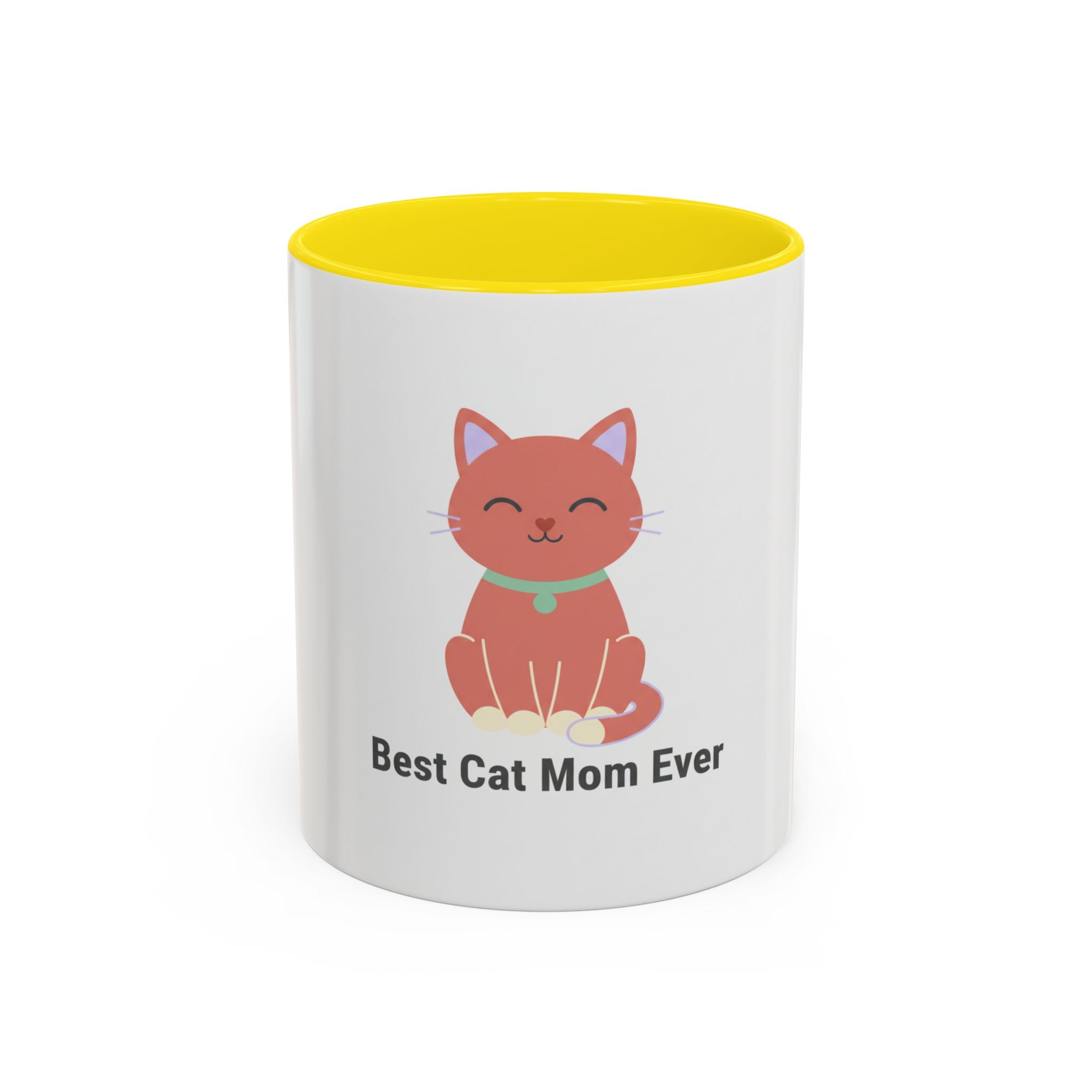 Best Cat Mom Ever Accent Mug — Cute Cat Coffee Tea Cup (11/15oz)