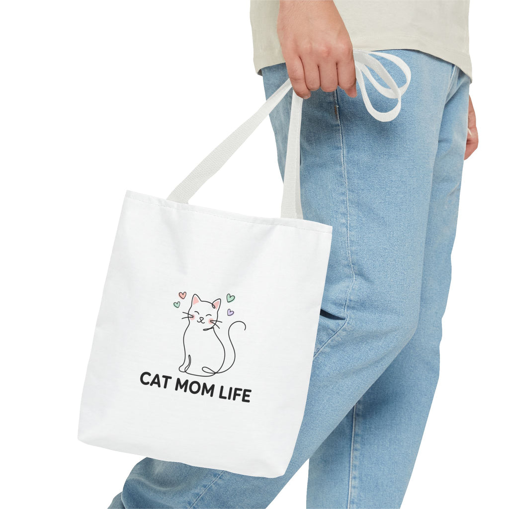 Cat Mom Life Tote Bag — Cute Cat Lover Canvas Tote