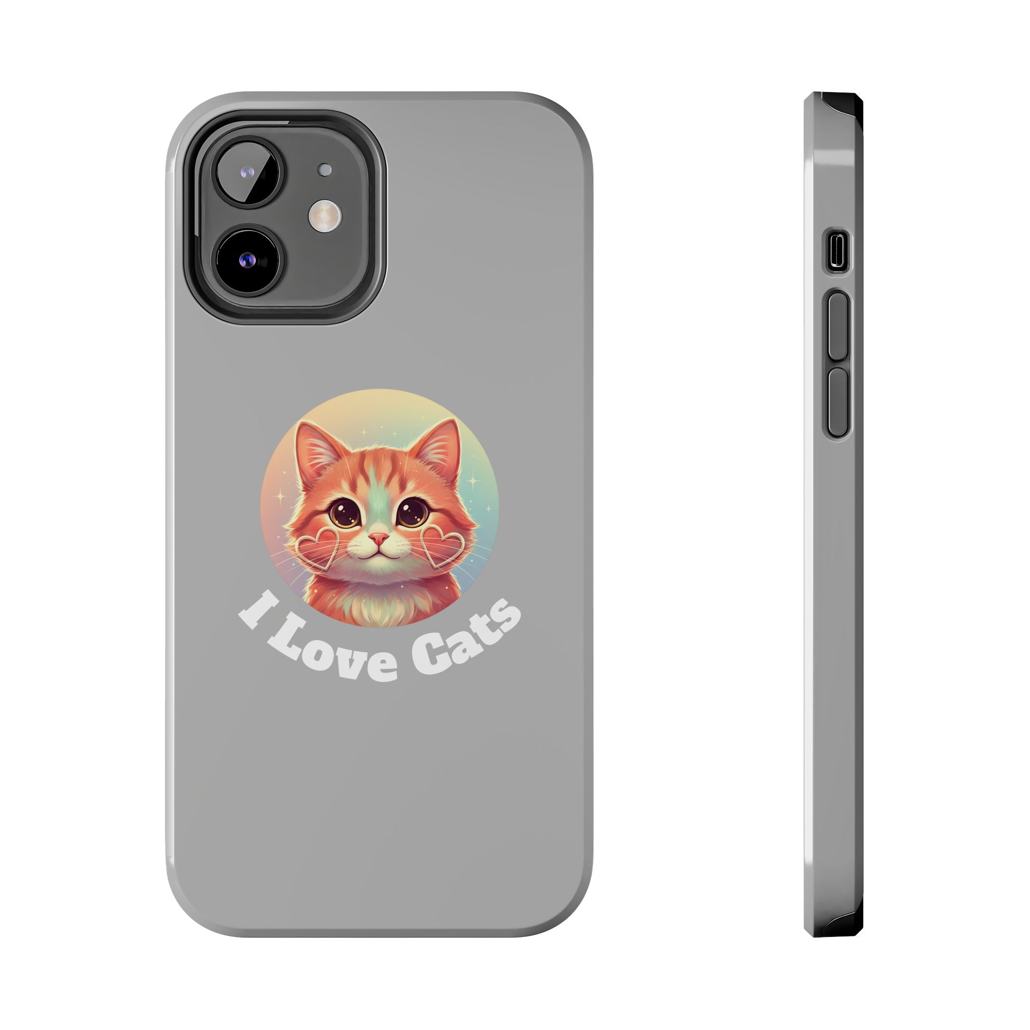 I Love Cat Tough Phone Case — Cute Retro Kitty Protective Phone Cover