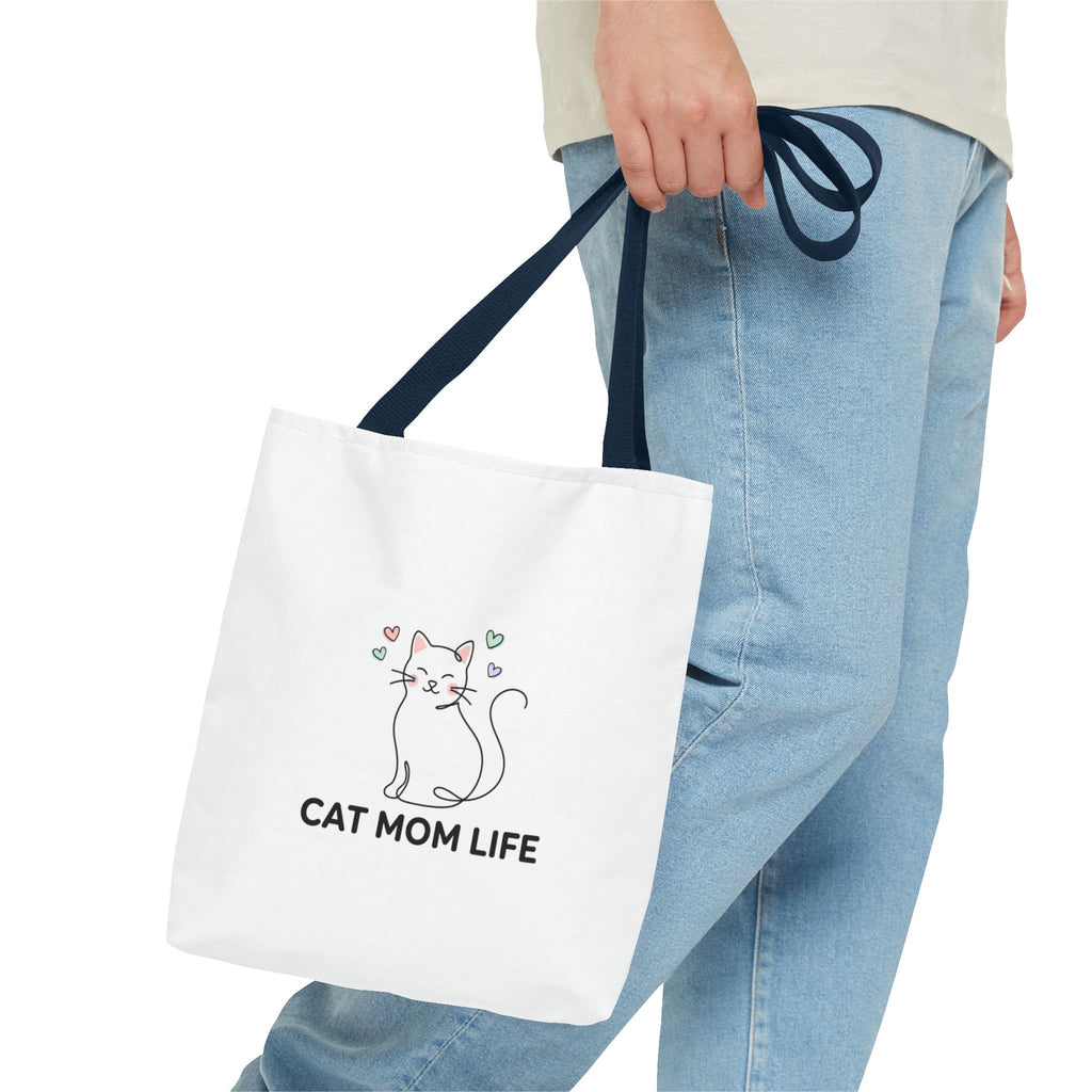 Cat Mom Life Tote Bag — Cute Cat Lover Canvas Tote