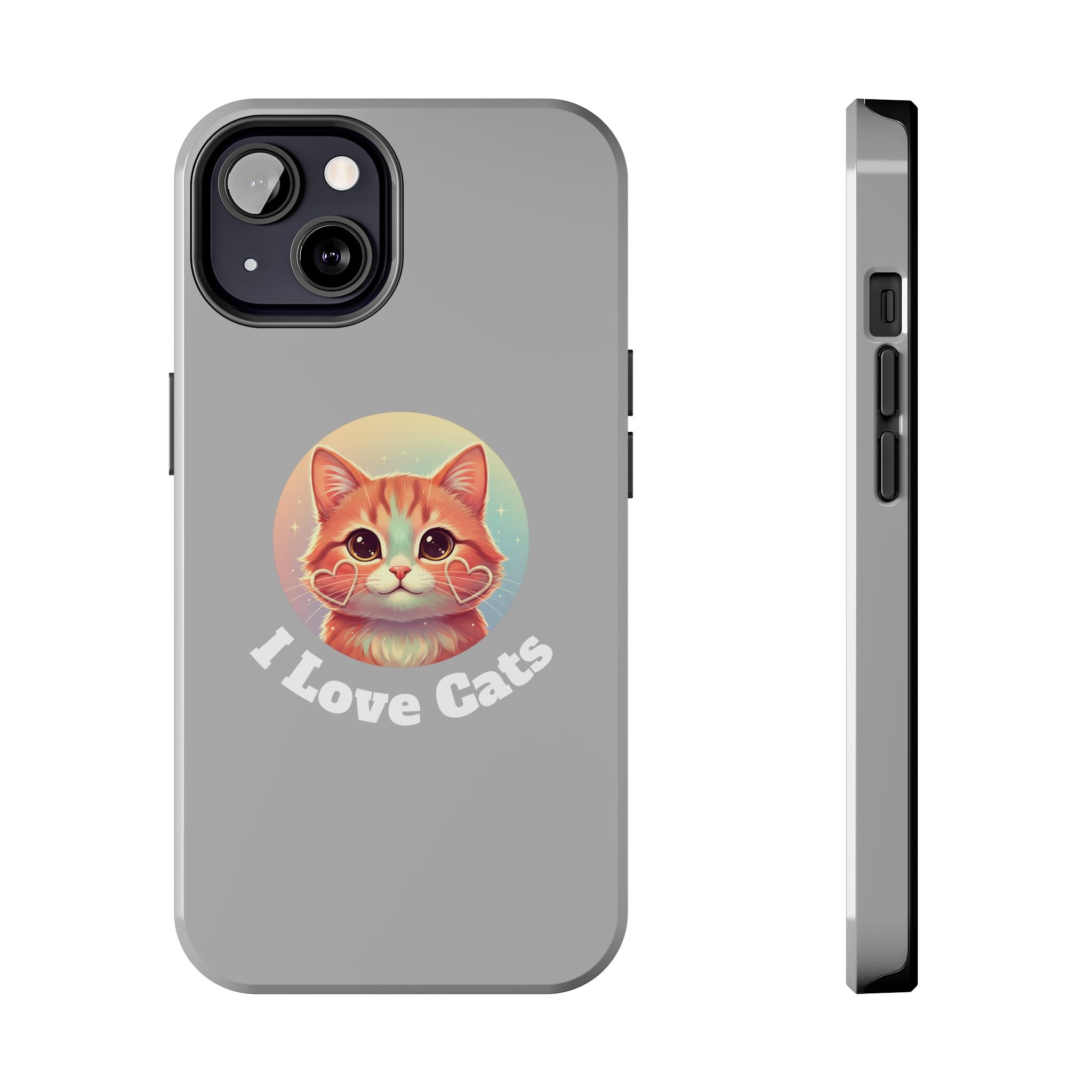 I Love Cat Tough Phone Case — Cute Retro Kitty Protective Phone Cover