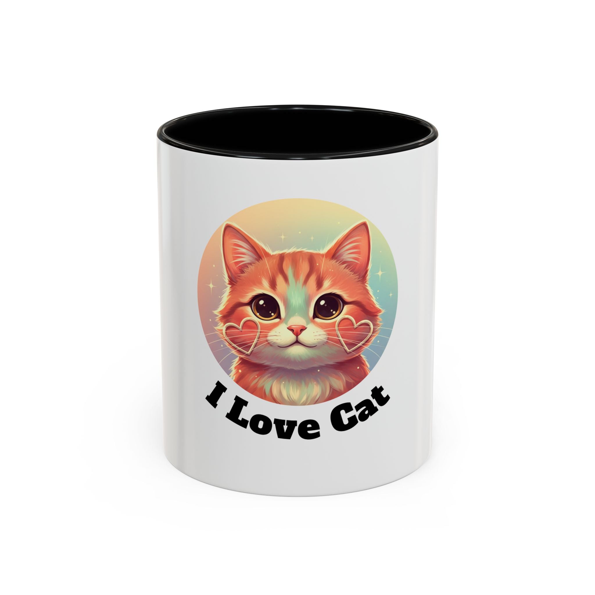 Cute Ginger Cat Accent Coffee Mug — Adorable Heart Cheeks Cat Mug (11/15oz)