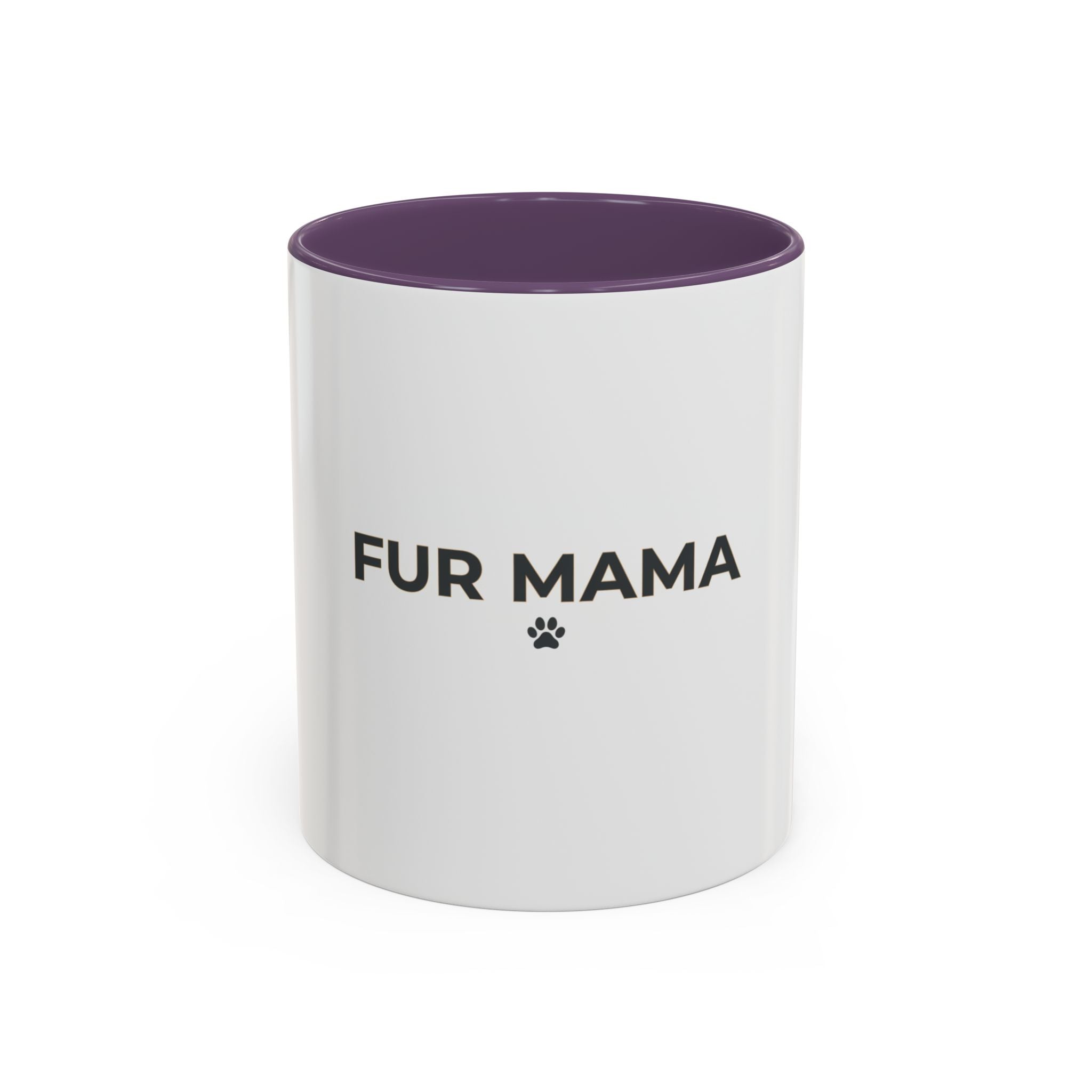 Fur Mama Accent Coffee Mug — Pet Mom Paw Print Gift (11/15 oz)