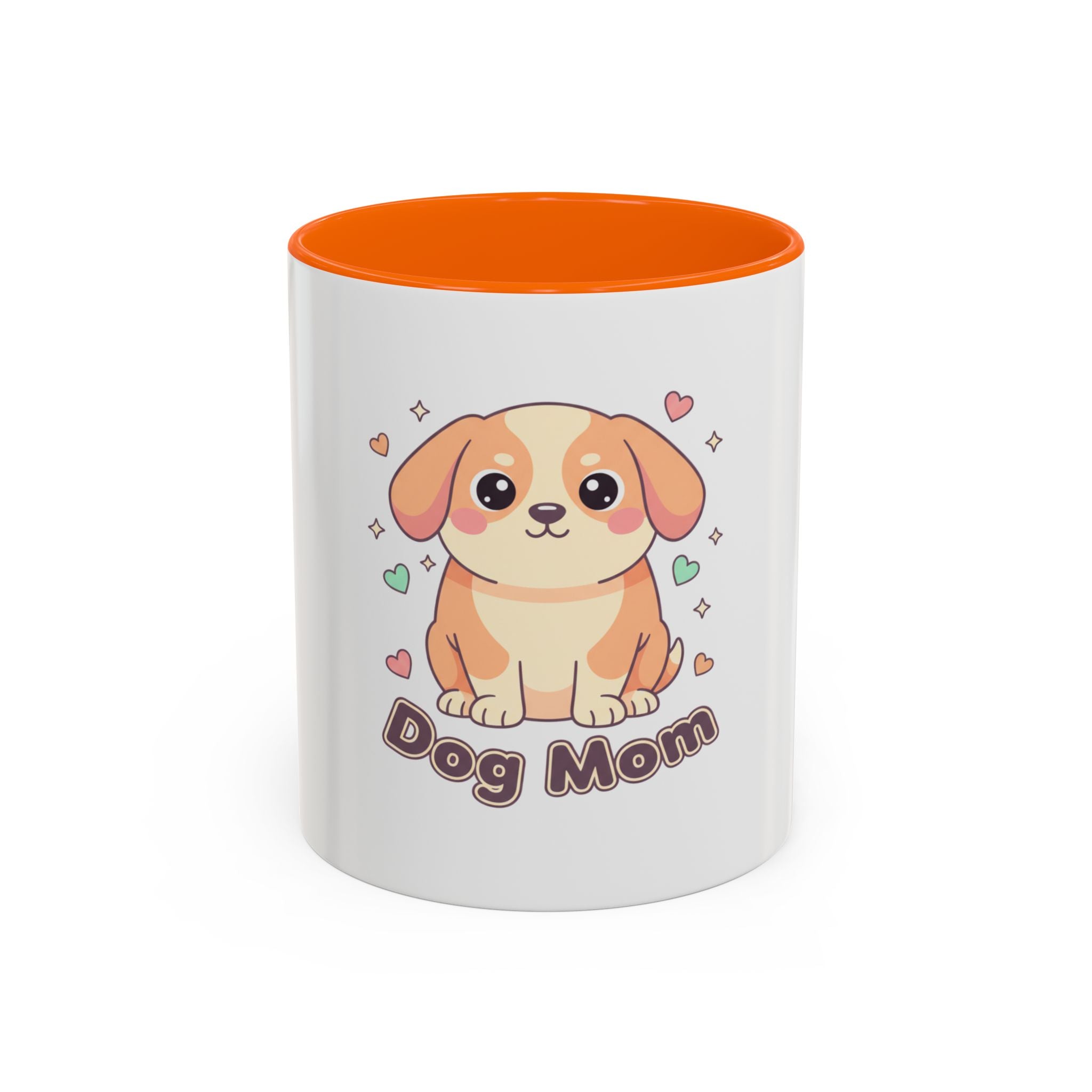 Dog Mom Coffee Mug — Cute Puppy Accent Mug (11/15 oz)