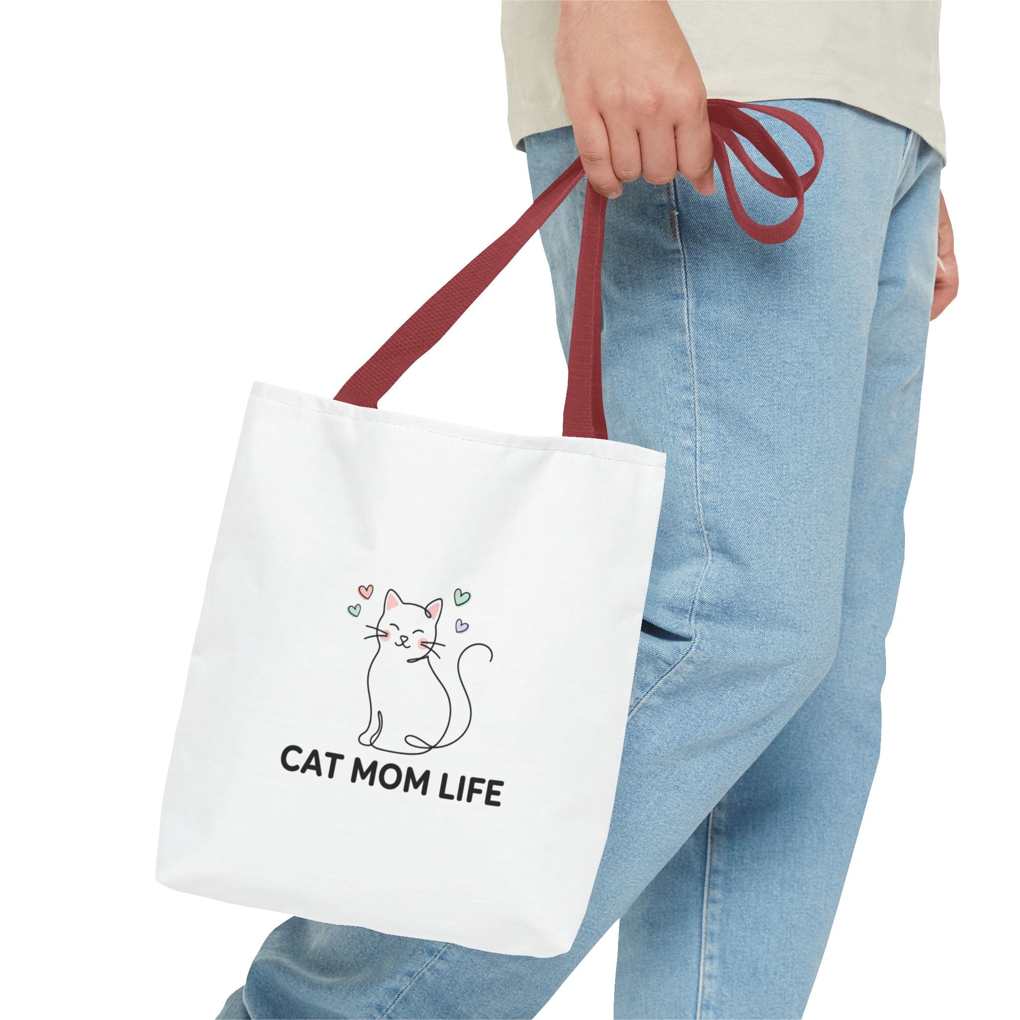 Cat Mom Life Tote Bag — Cute Cat Lover Canvas Tote