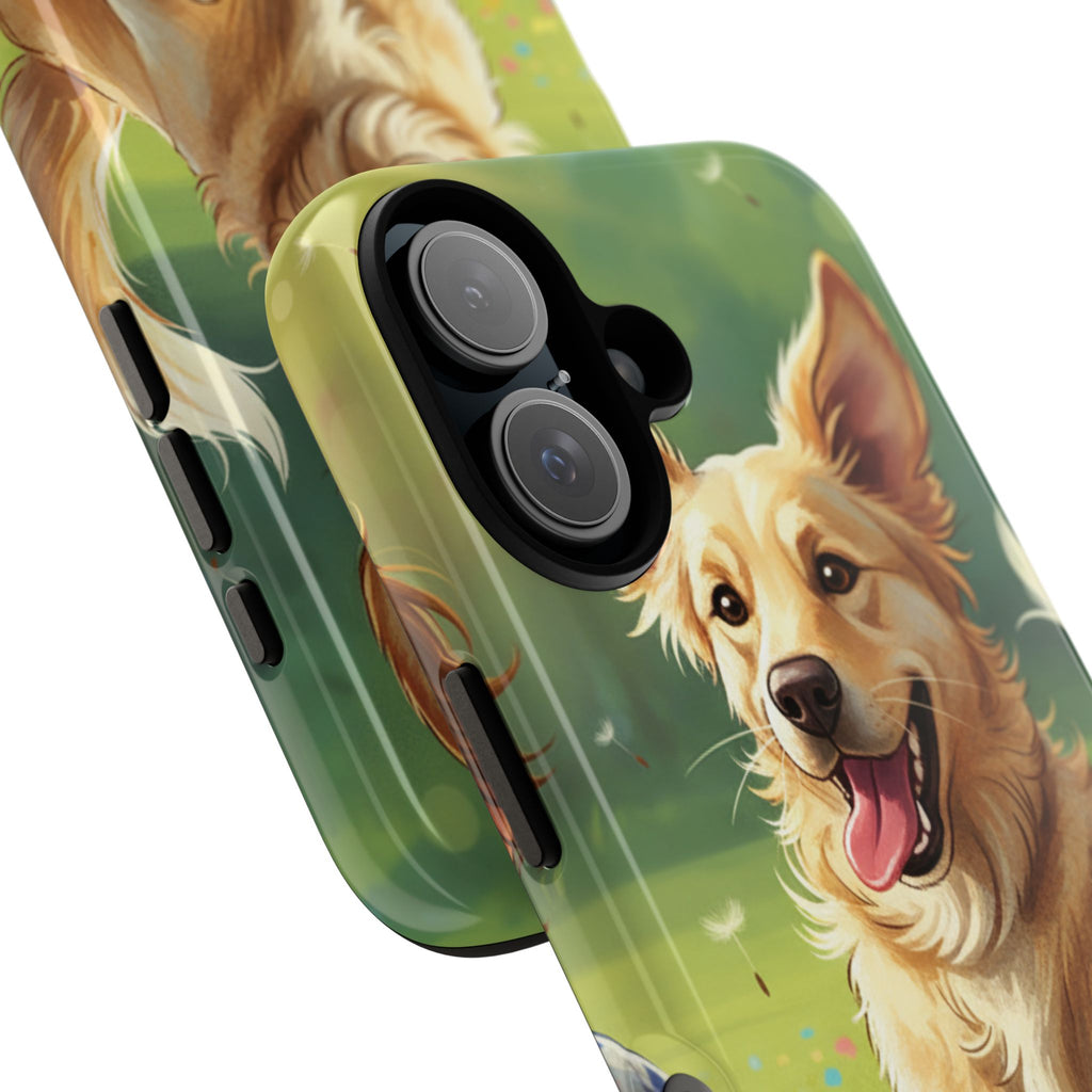 Phone Case - Personalized Cute Golden Retriever Phone Case (Name Customizable)