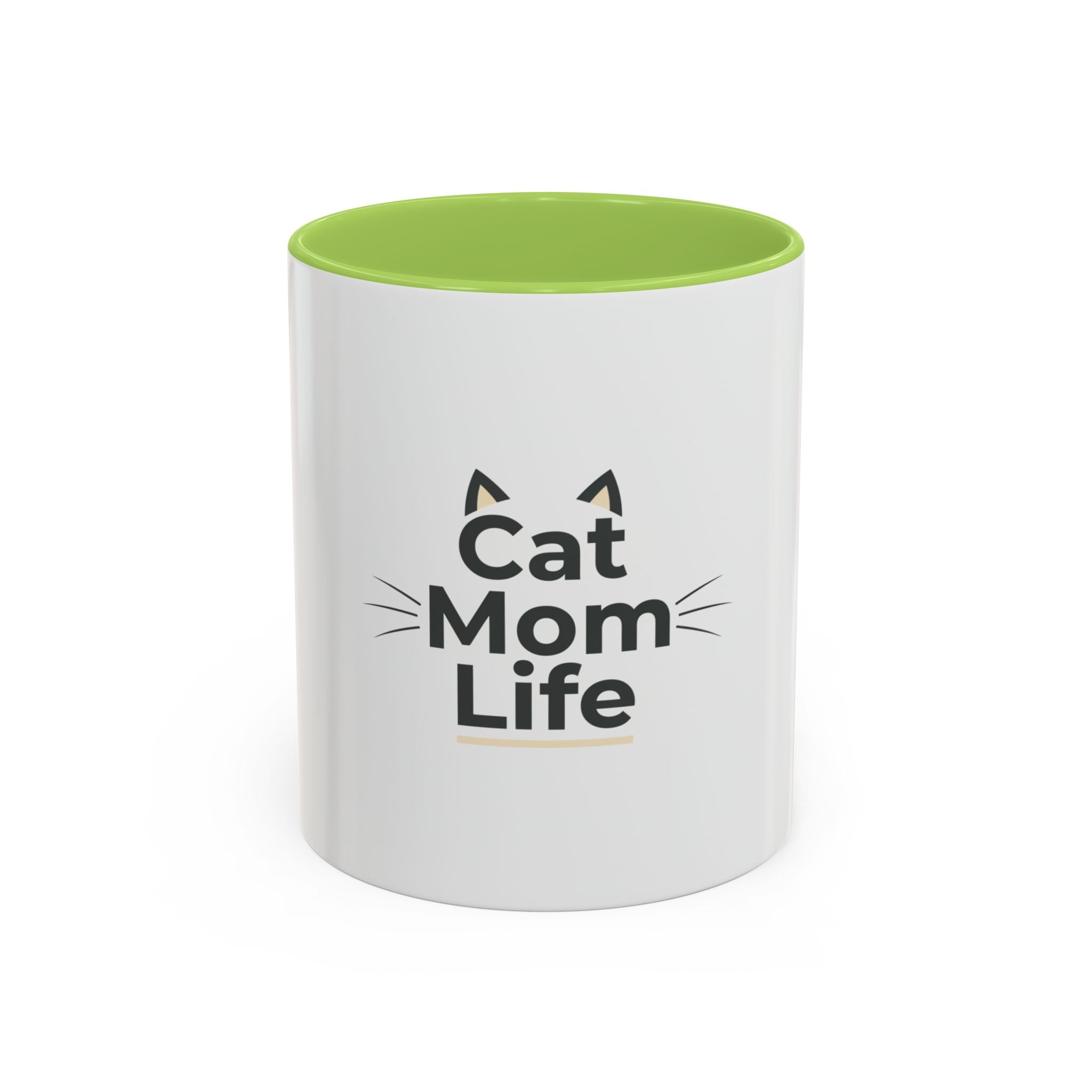 Cat Mom Life Accent Coffee Mug — Cute Cat Mom Gift (11/15 oz)