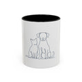 Personalized Cat & Dog Line Art Coffee Mug — Accent 11/15oz